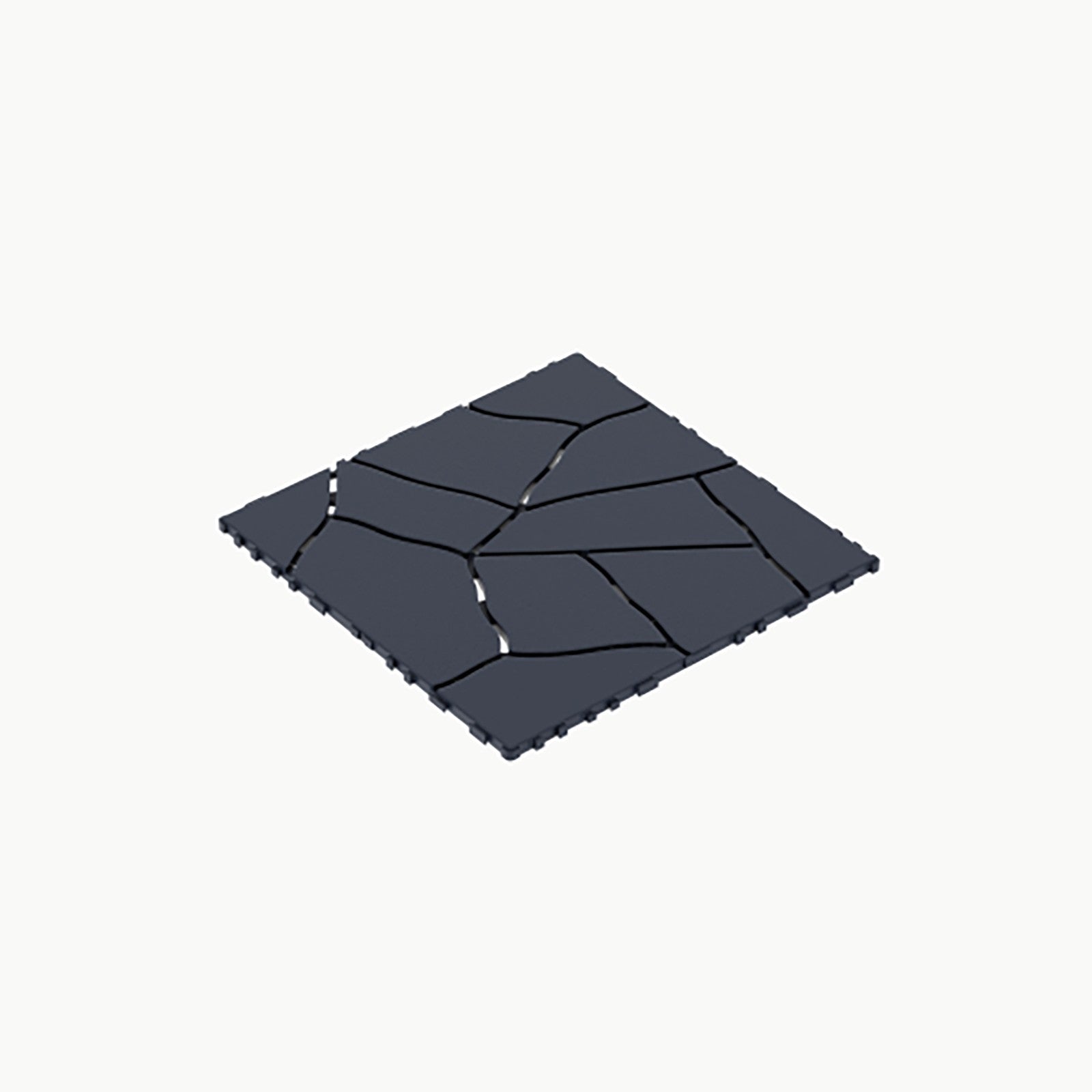Chic Crate 44Pcs 12'' Stone Style Interlocking Patio Deck Tiles – DIY Tile, Dark Gray