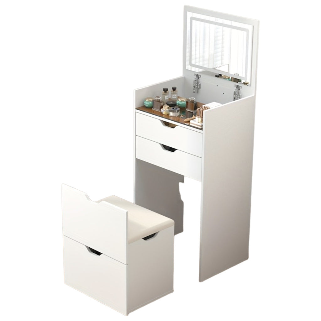 Makeup Vanity with Lights, 3-in-1 Vanity Desk Set with HD Mirror, 2 Drawers & Hidden Storage Stool
