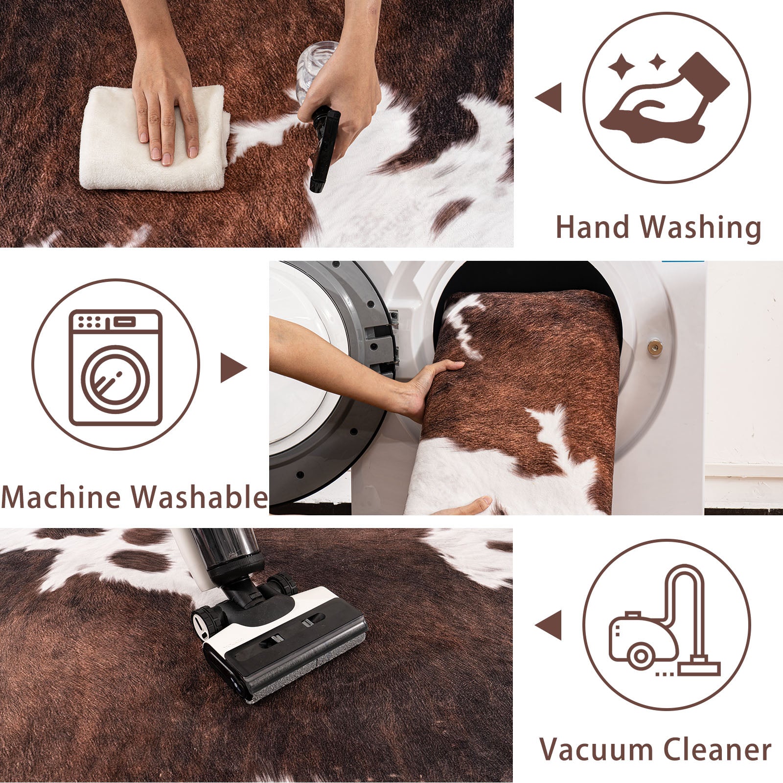 Tiger Stripe Area Rug, 5x7ft Washable Leopard Print Non-Slip Carpet for Living Room Bedroom, Animal Pattern Home Decor