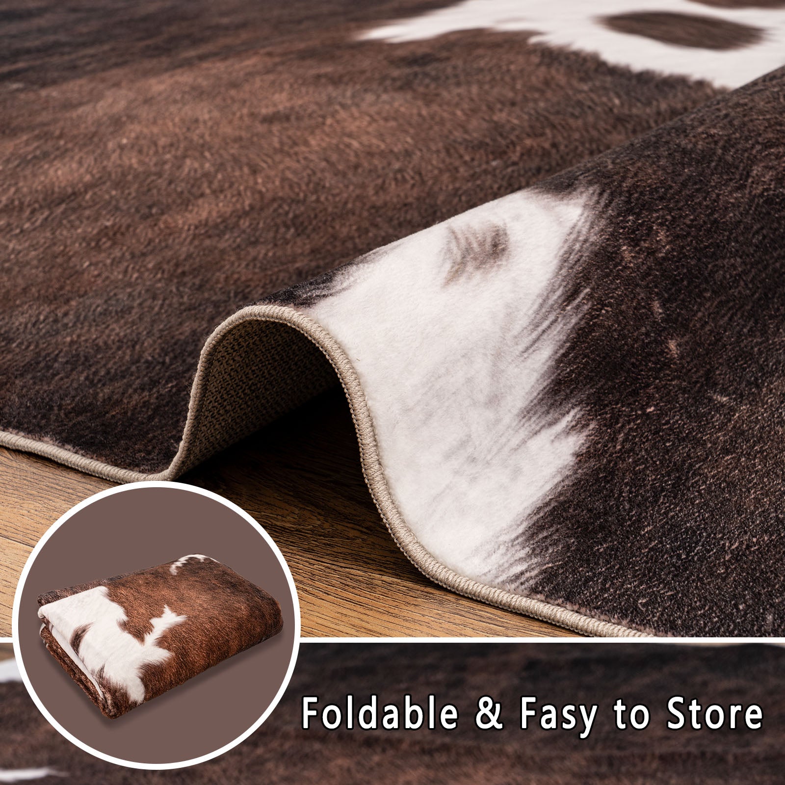 Tiger Stripe Area Rug, 5x7ft Washable Leopard Print Non-Slip Carpet for Living Room Bedroom, Animal Pattern Home Decor