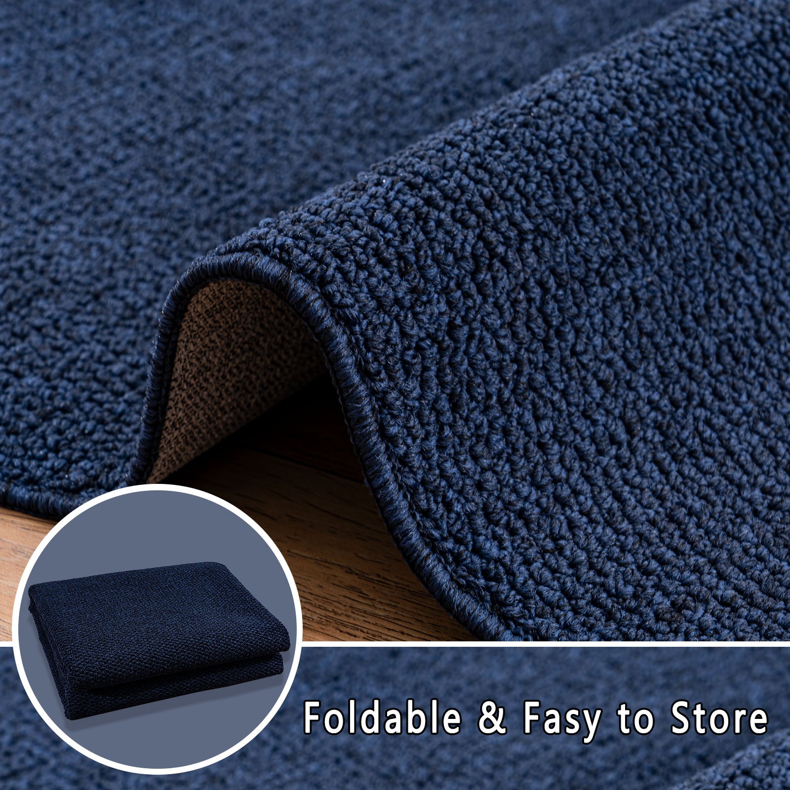 5x7ft Washable Woven Rug, Non-Slip Rubber Backed Woven Area Rug for Indoor Foyer, Kitchen, Backdoor, Cotton Floor Carpet