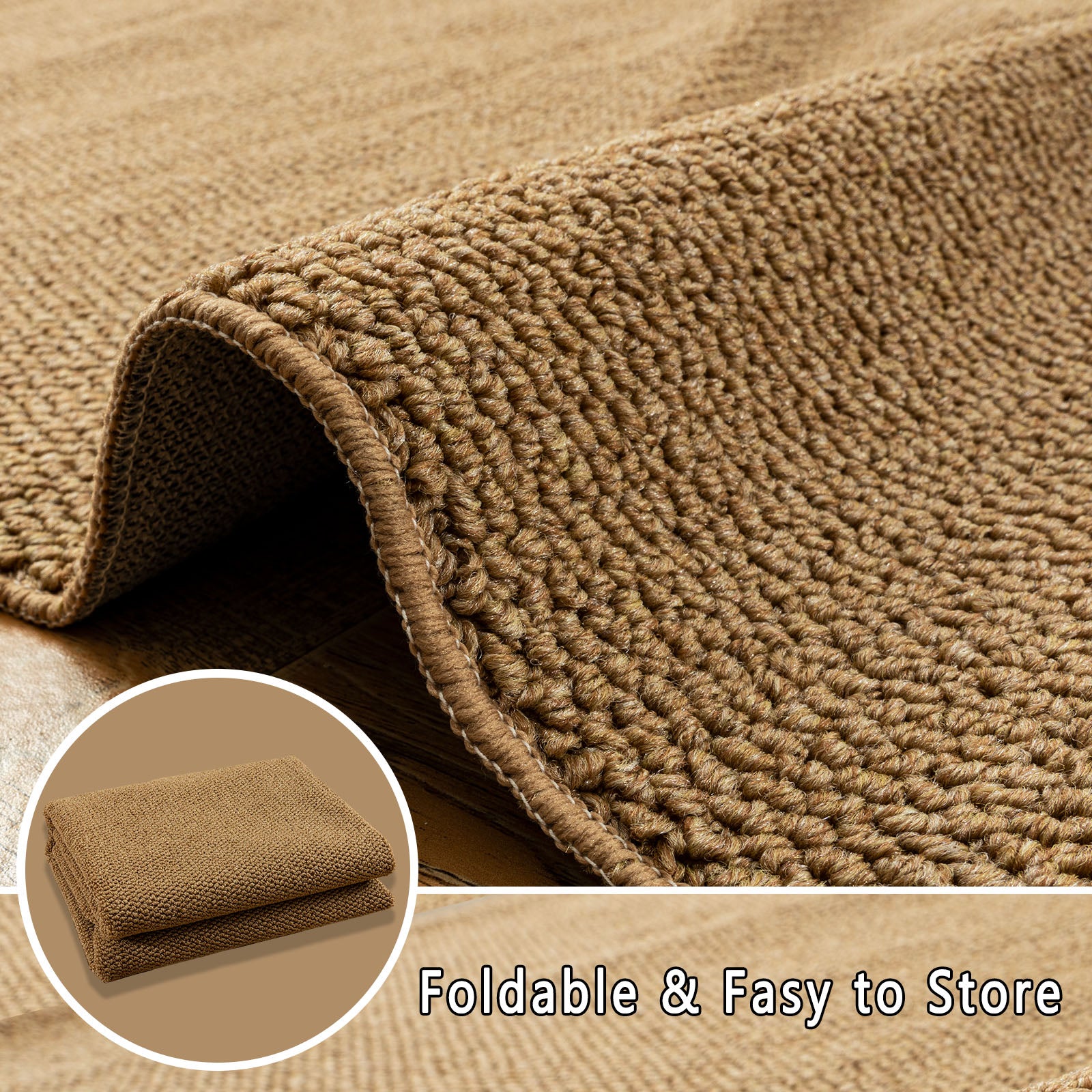 5x7ft Washable Woven Rug, Non-Slip Rubber Backed Woven Area Rug for Indoor Foyer, Kitchen, Backdoor, Cotton Floor Carpet