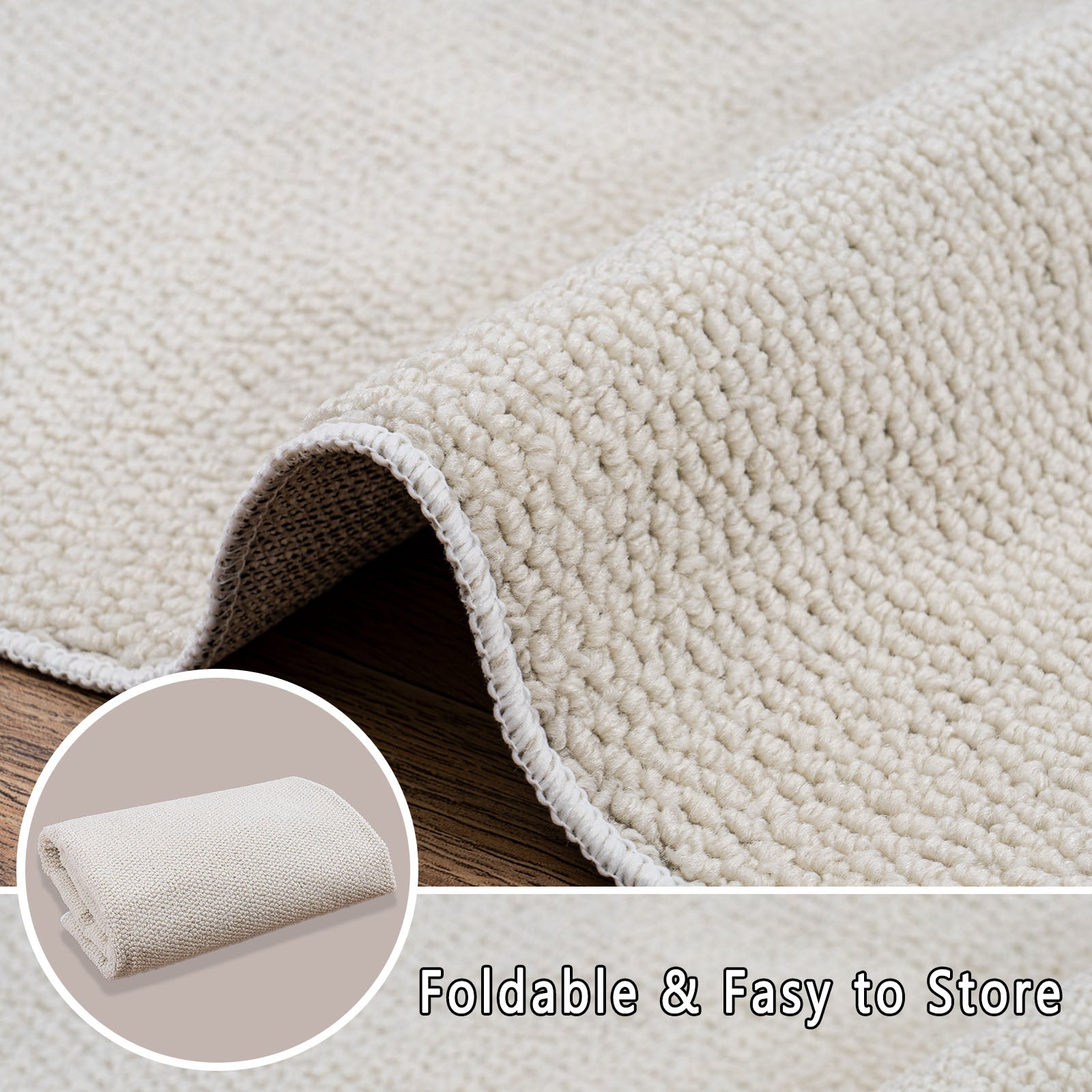 5x7ft Washable Woven Rug, Non-Slip Rubber Backed Woven Area Rug for Indoor Foyer, Kitchen, Backdoor, Cotton Floor Carpet