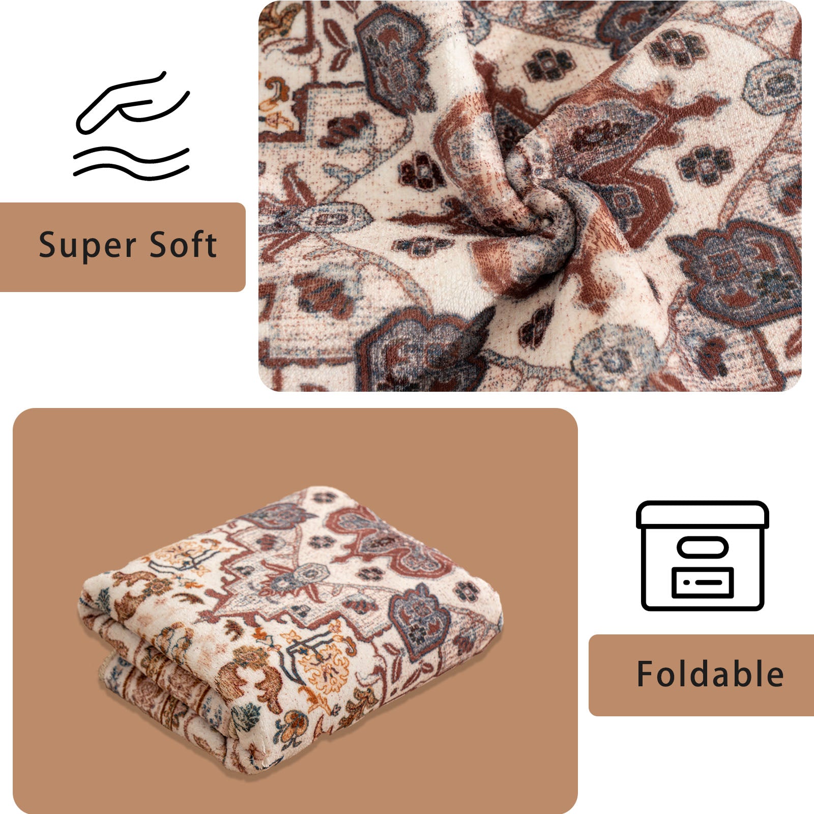 5x7ft Washable Traditional Area Rug, Thin Distressed Non-Slip Carpet for Living Room Bedroom Kitchen Dining Room Home Decor