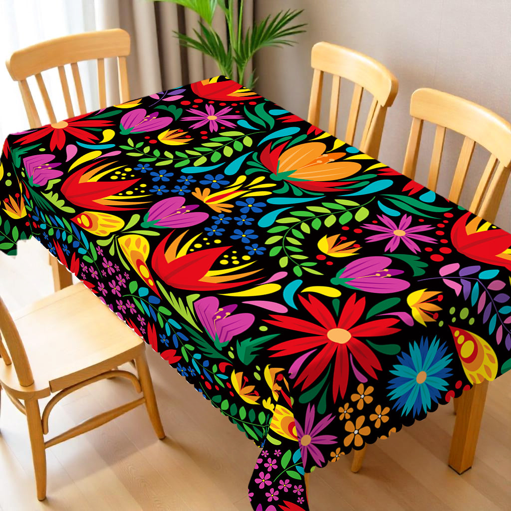 Bohemian Tablecloth with Colorful Pattern, Dustproof Easy-Care Dining Table Cover for Indoor Outdoor Use and Festive Decor