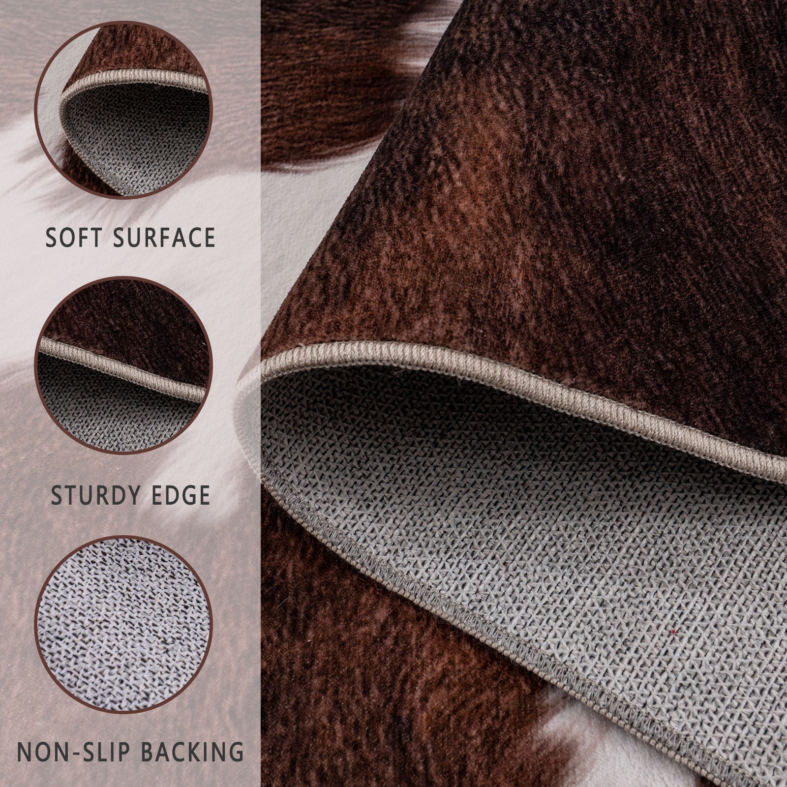 Tiger Stripe Area Rug, 5x7ft Washable Leopard Print Non-Slip Carpet for Living Room Bedroom, Animal Pattern Home Decor