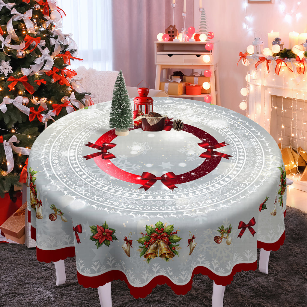 Christmas Tablecloth, Snowman Tablecloth, Christmas Tree Tablecloth Washable Table Cover for Home Kitchen Holiday Deco