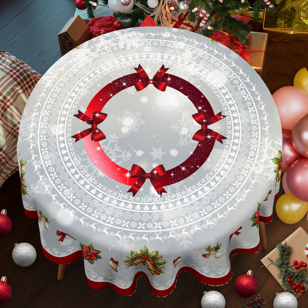 Christmas Tablecloth, Snowman Tablecloth, Christmas Tree Tablecloth Washable Table Cover for Home Kitchen Holiday Deco