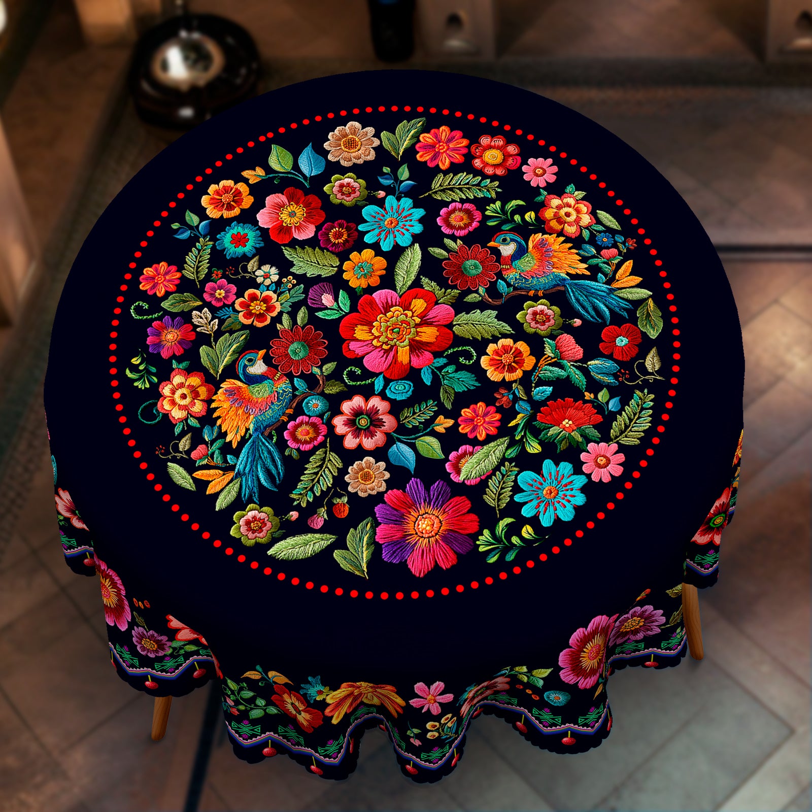 Sunflower Tablecloth with Colorful Floral Design, Dustproof Easy-Care Dining Table Cover for Indoor Outdoor Festive Decor