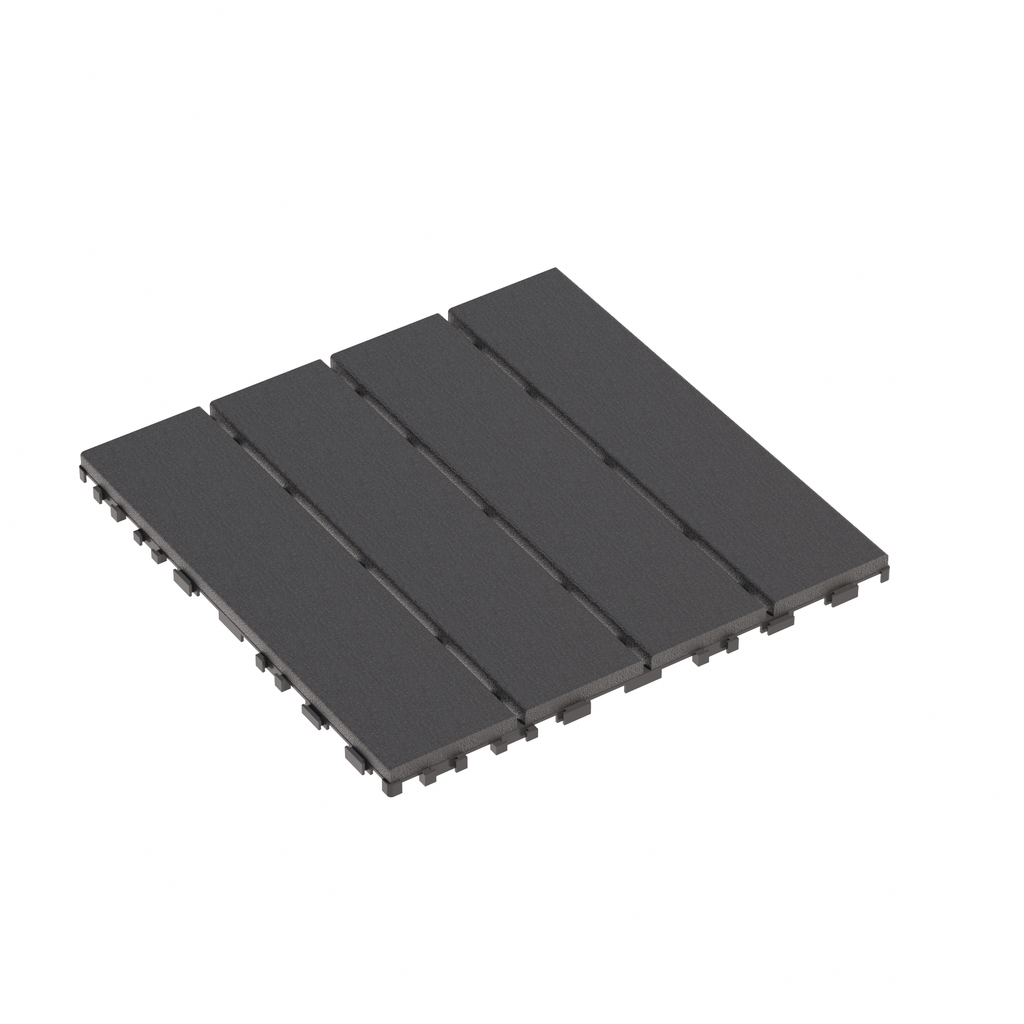 Chic Crate 44 Pack 12'' Interlocking Plastic Deck Tiles – Dark Gray, Waterproof