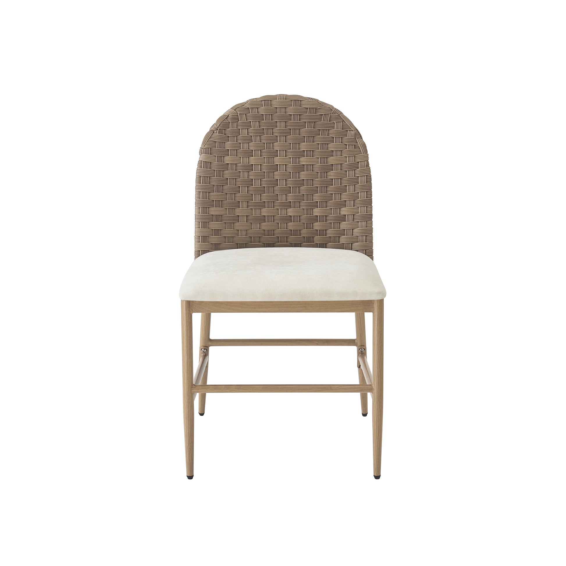 Farmhouse Dining Chairs with Artisan Rattan Backrest & Sturdy Iron Frame (Set of 2)
