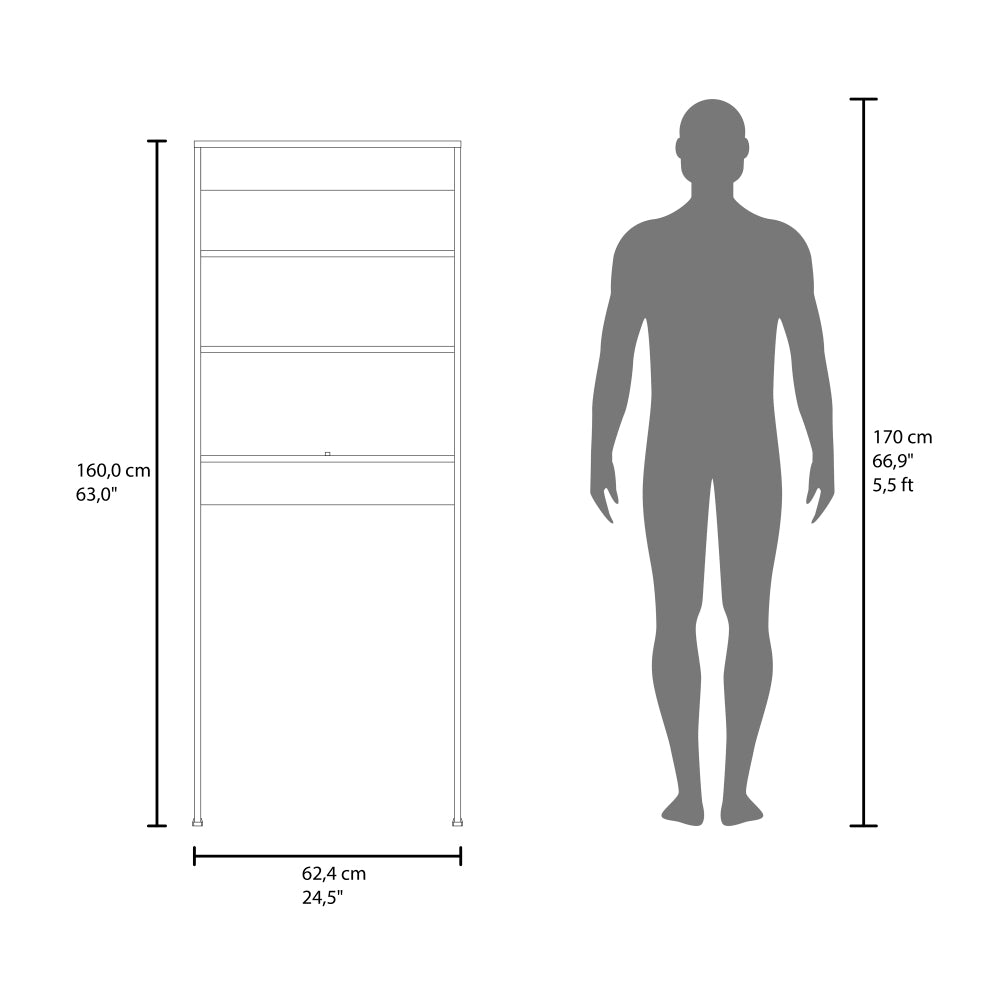 Chic Crate-Over-the-Toilet 2-Door Bathroom Cabinet – White Shelf Storage | Space-Saving Design