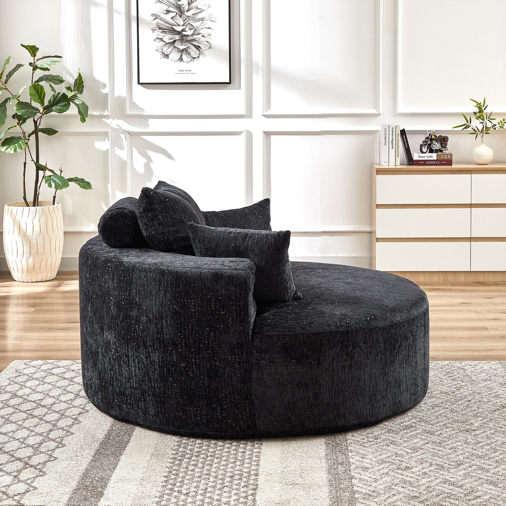 Soft Fabric Sleeper Chair Stylish Modern Single Sofa for Living Room Bedroom and Lounge