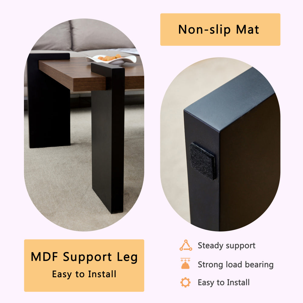 Chic Crate - Stylish Walnut-colored MDF Coffee Table for Modern Minimalist Living Rooms and Leisure Areas, 31.5*31.5*16.6inches