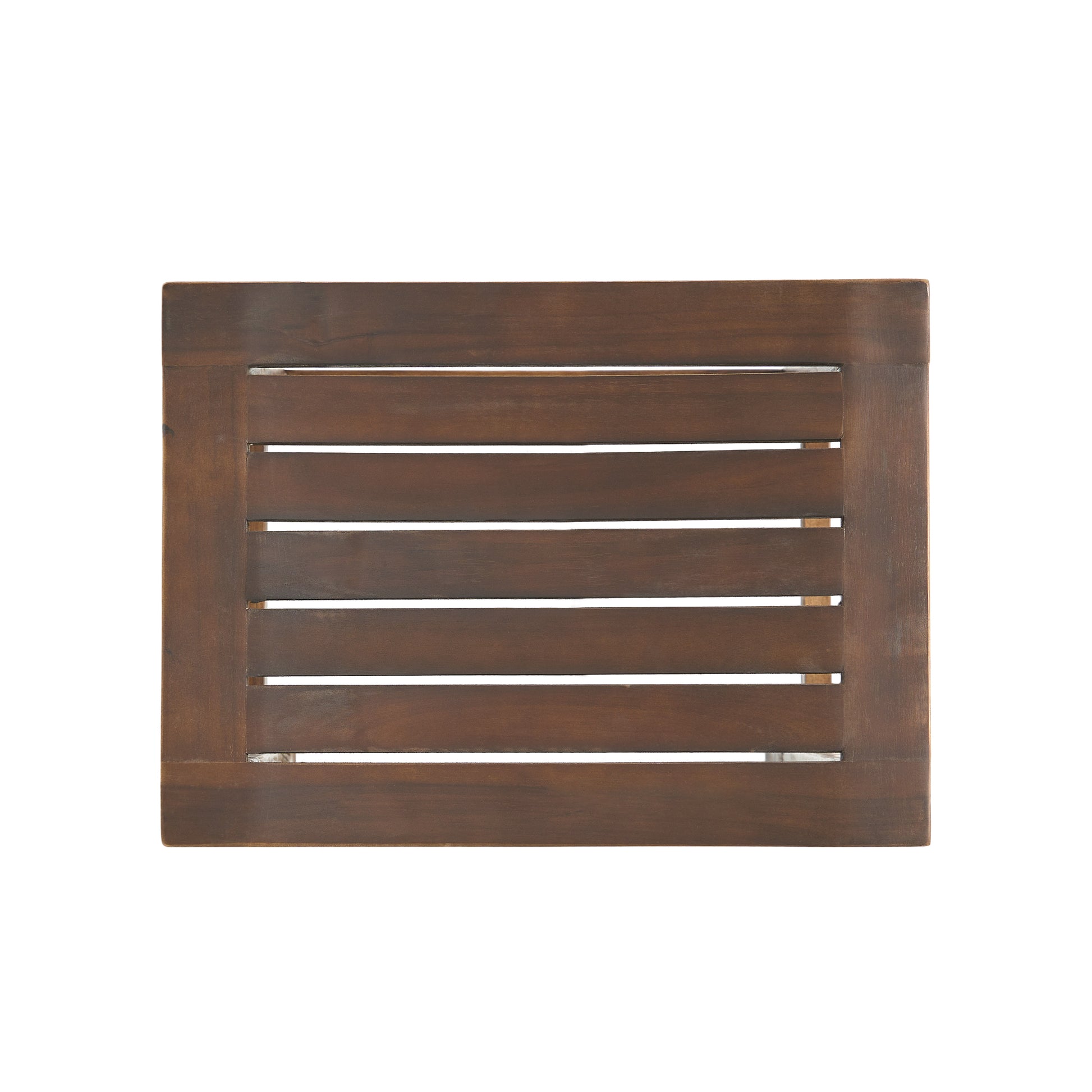Acacia Wood Counter Height Bar Stools Set of 2, Mahogany Brown Outdoor Patio Kitchen
