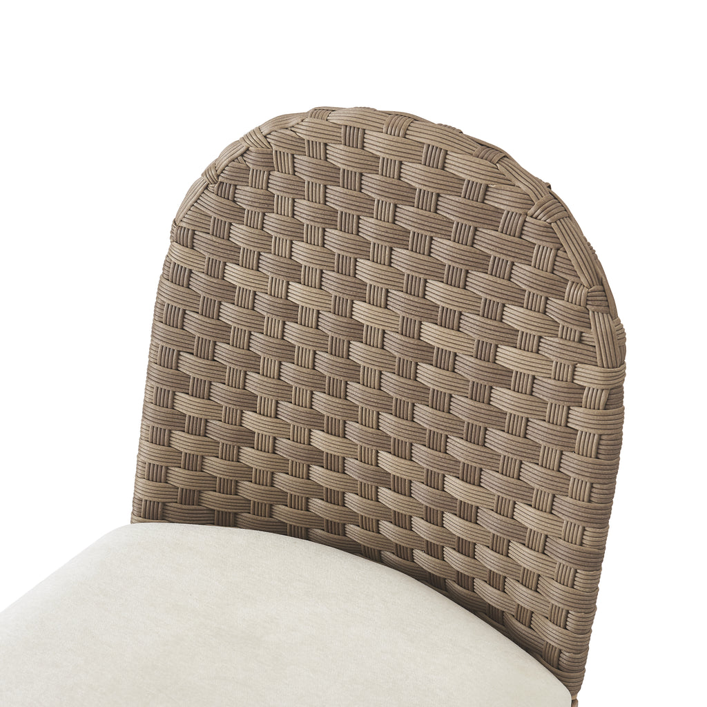 Farmhouse Dining Chairs with Artisan Rattan Backrest & Sturdy Iron Frame (Set of 2)