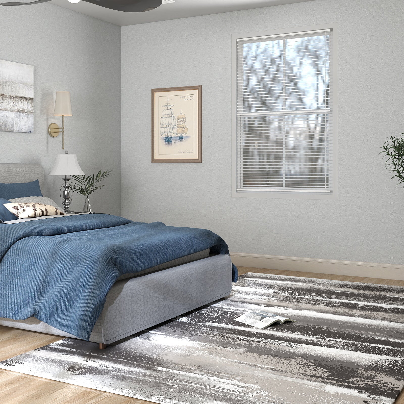 5x7ft Washable Abstract Print Area Rug, Thin Distressed Non-Slip Carpet for Living Room Bedroom, Kitchen Dining Room Decor