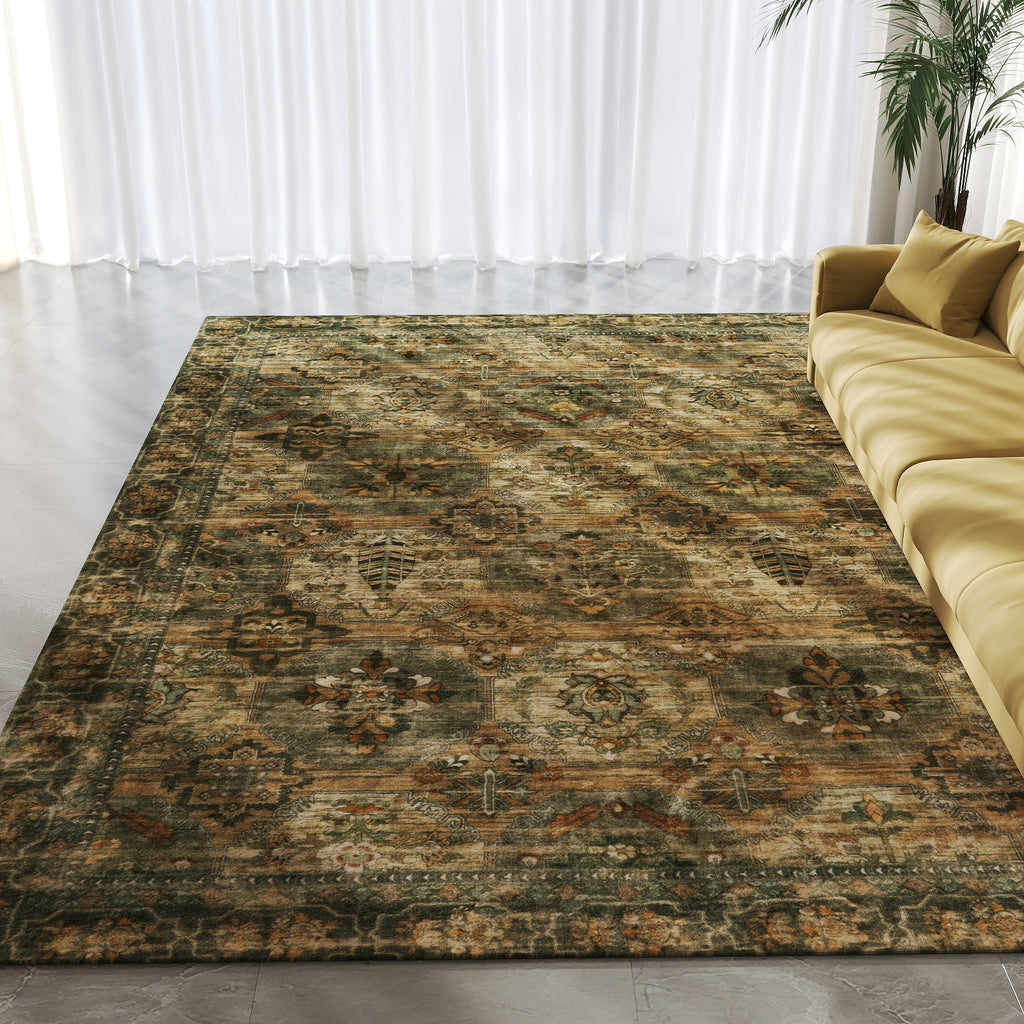 Area Rug Living Room Rugs 5x7 Washable Boho Large Neutral Farmhouse for Bedroom Nursery Kids Playroom Office Dining Room Home House