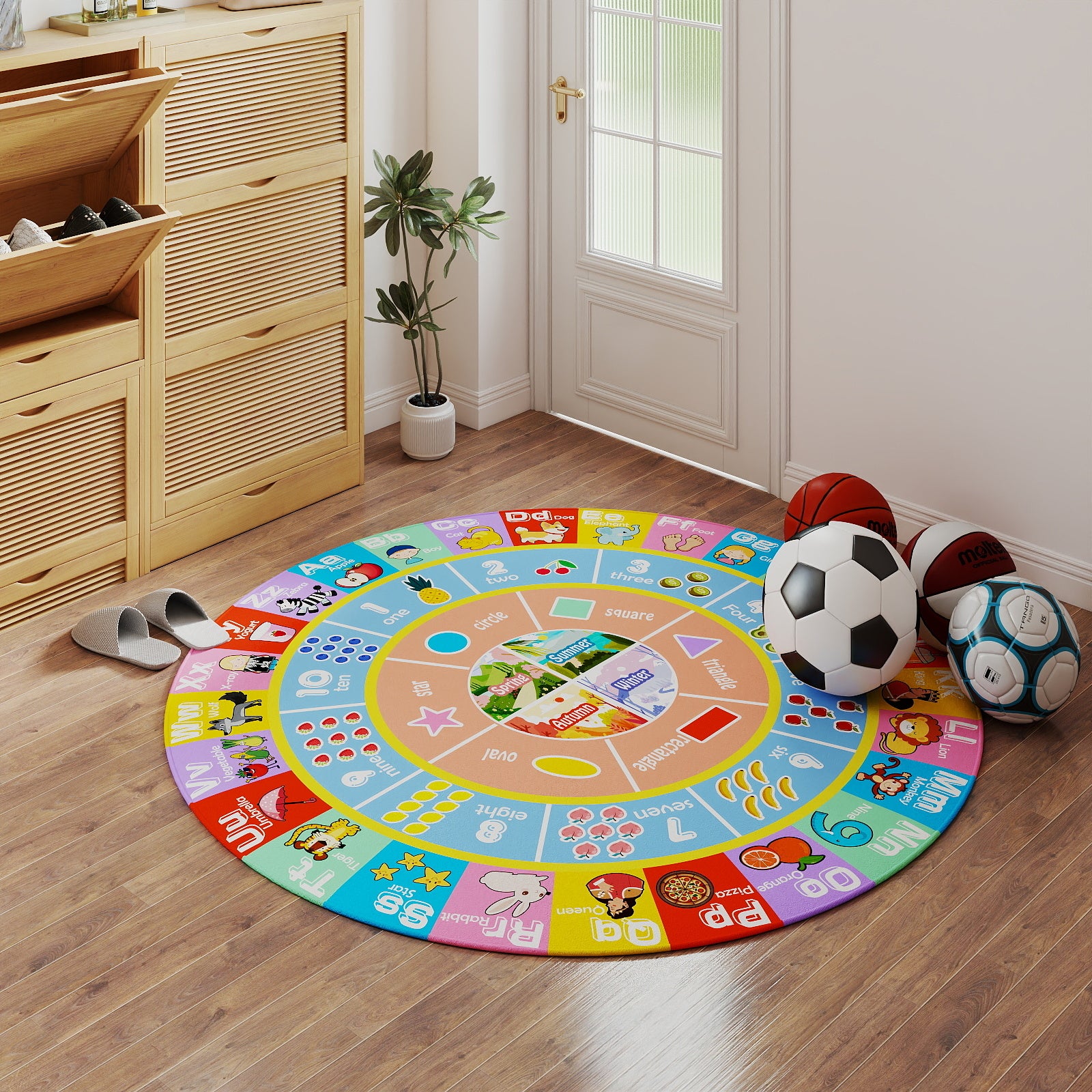 Car Rug Play Mat for Kids Toy Cars, Non-Slip Machine Washable Road Traffic Playmat for Kid Bedroom Home Decor