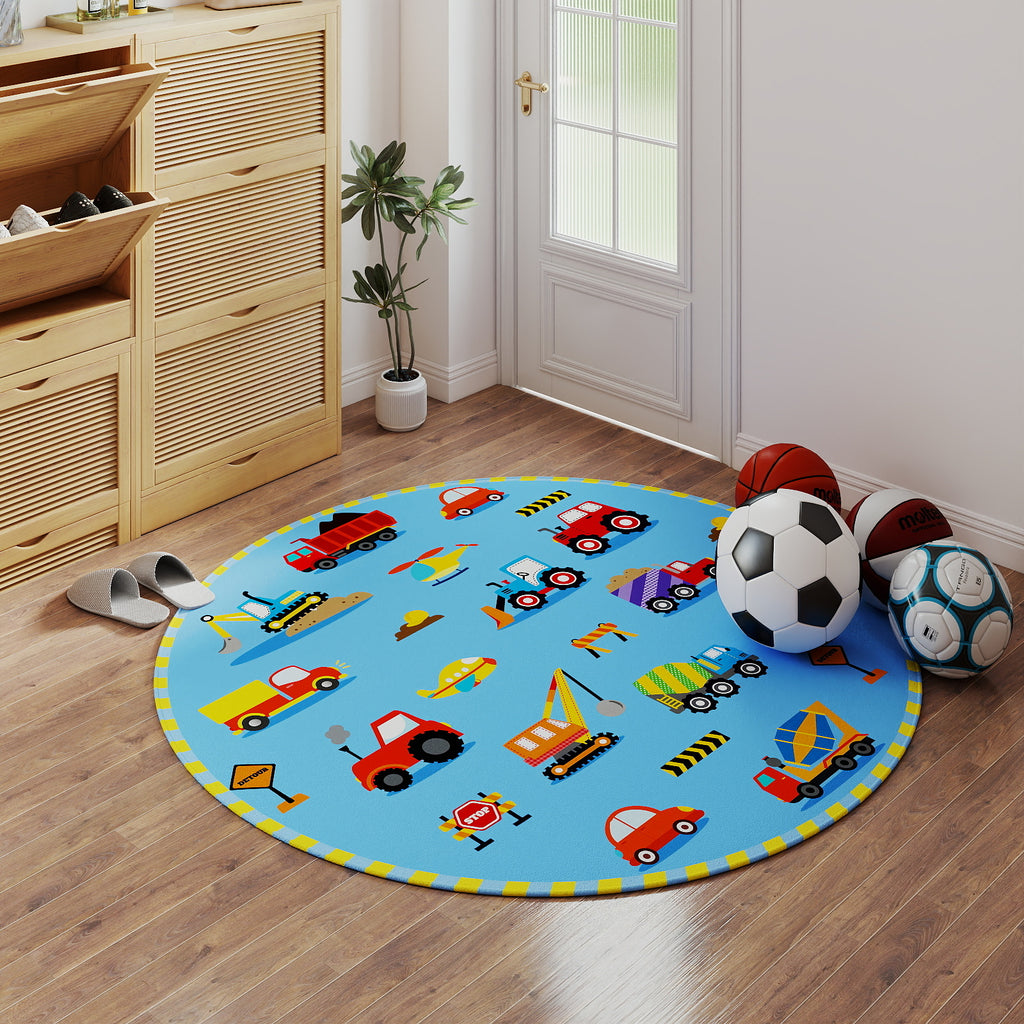 Car Rug Play Mat for Kids Toy Cars, Non-Slip Machine Washable Road Traffic Playmat for Kid Bedroom Home Decor