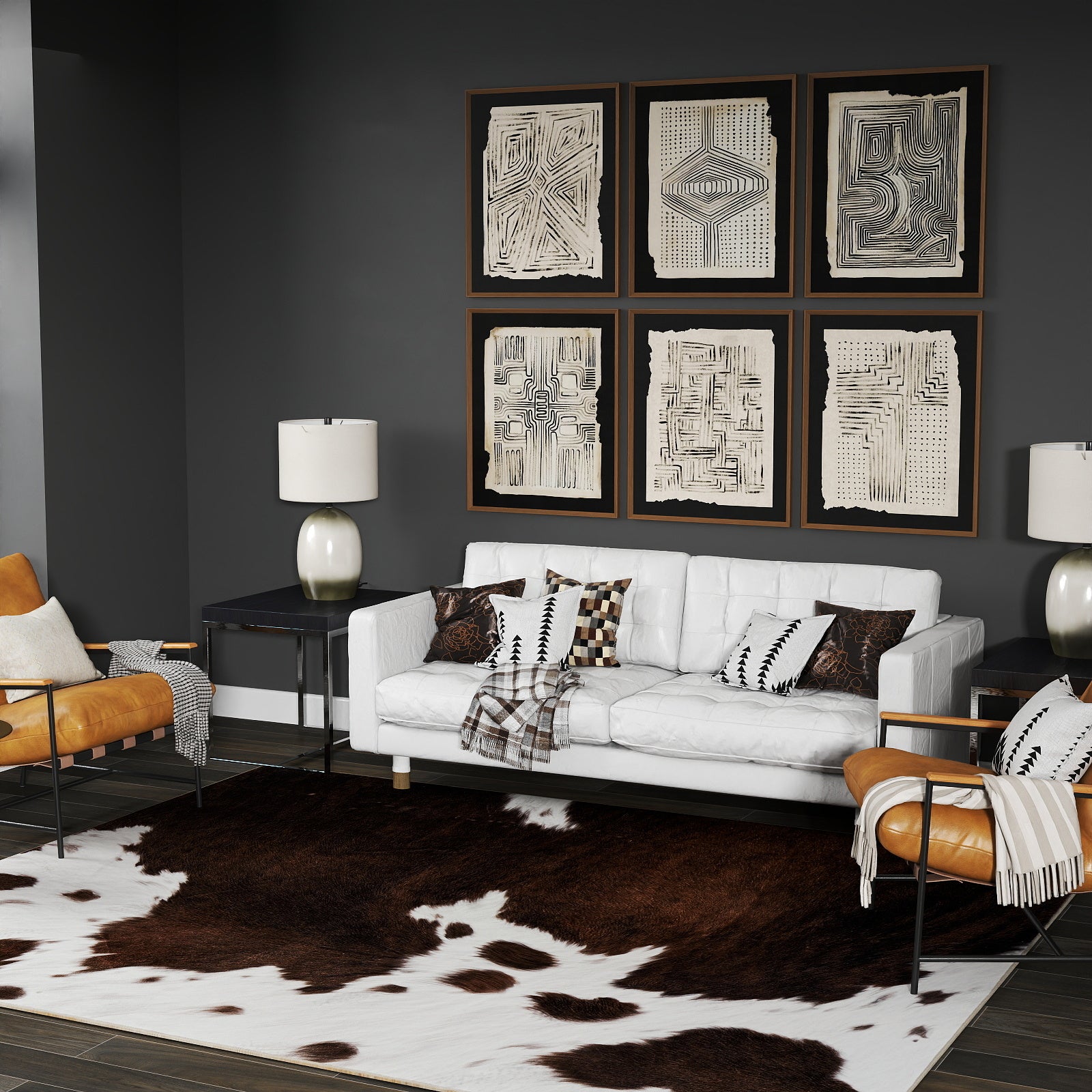 Tiger Stripe Area Rug, 5x7ft Washable Leopard Print Non-Slip Carpet for Living Room Bedroom, Animal Pattern Home Decor