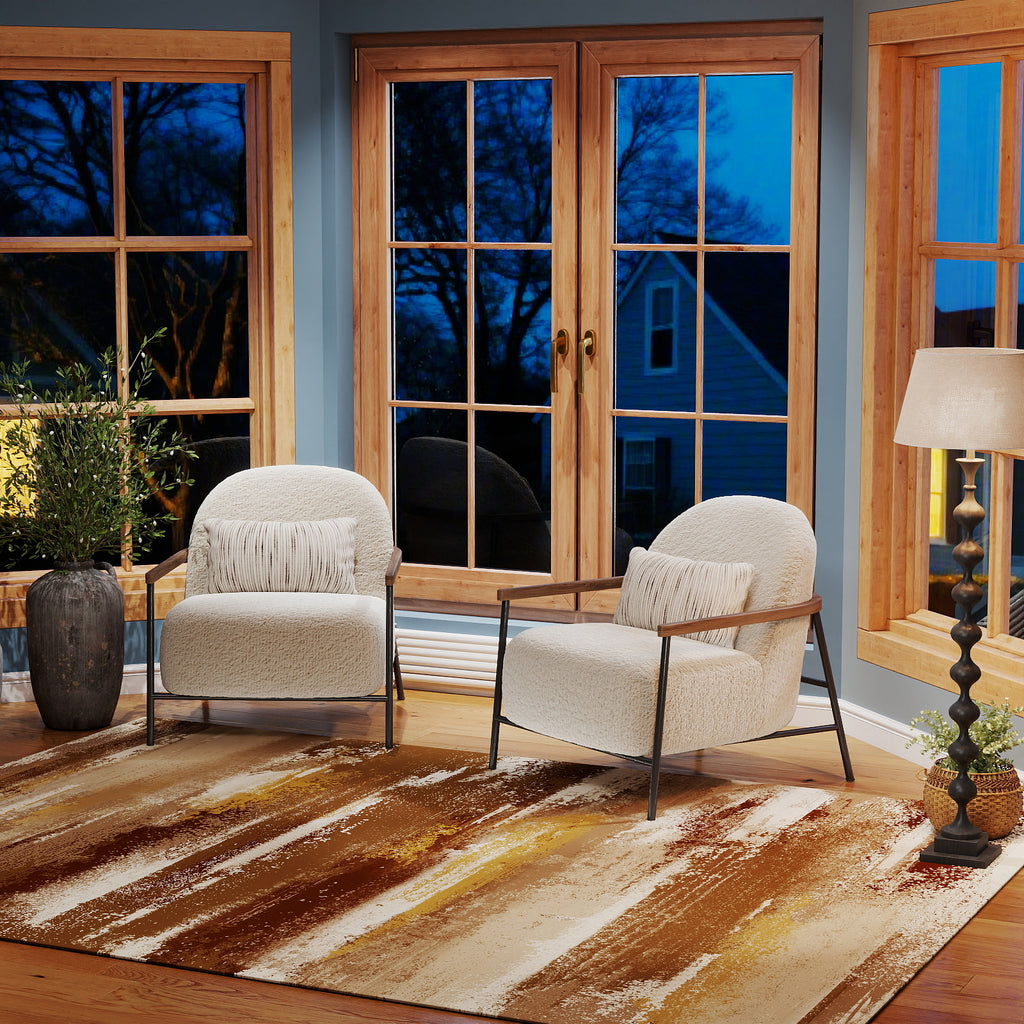 5x7ft Washable Abstract Print Area Rug, Thin Distressed Non-Slip Carpet for Living Room Bedroom, Kitchen Dining Room Decor