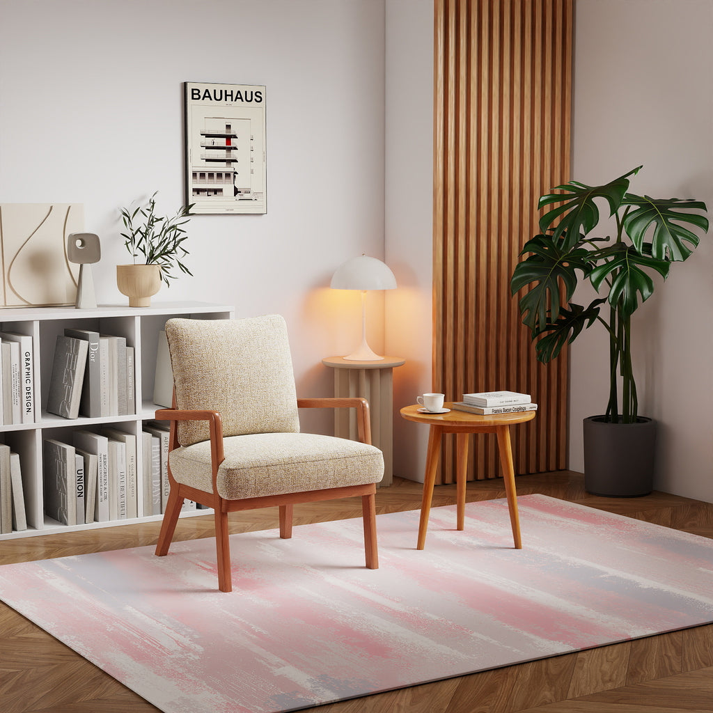 5x7ft Washable Abstract Print Area Rug, Thin Distressed Non-Slip Carpet for Living Room Bedroom, Kitchen Dining Room Decor