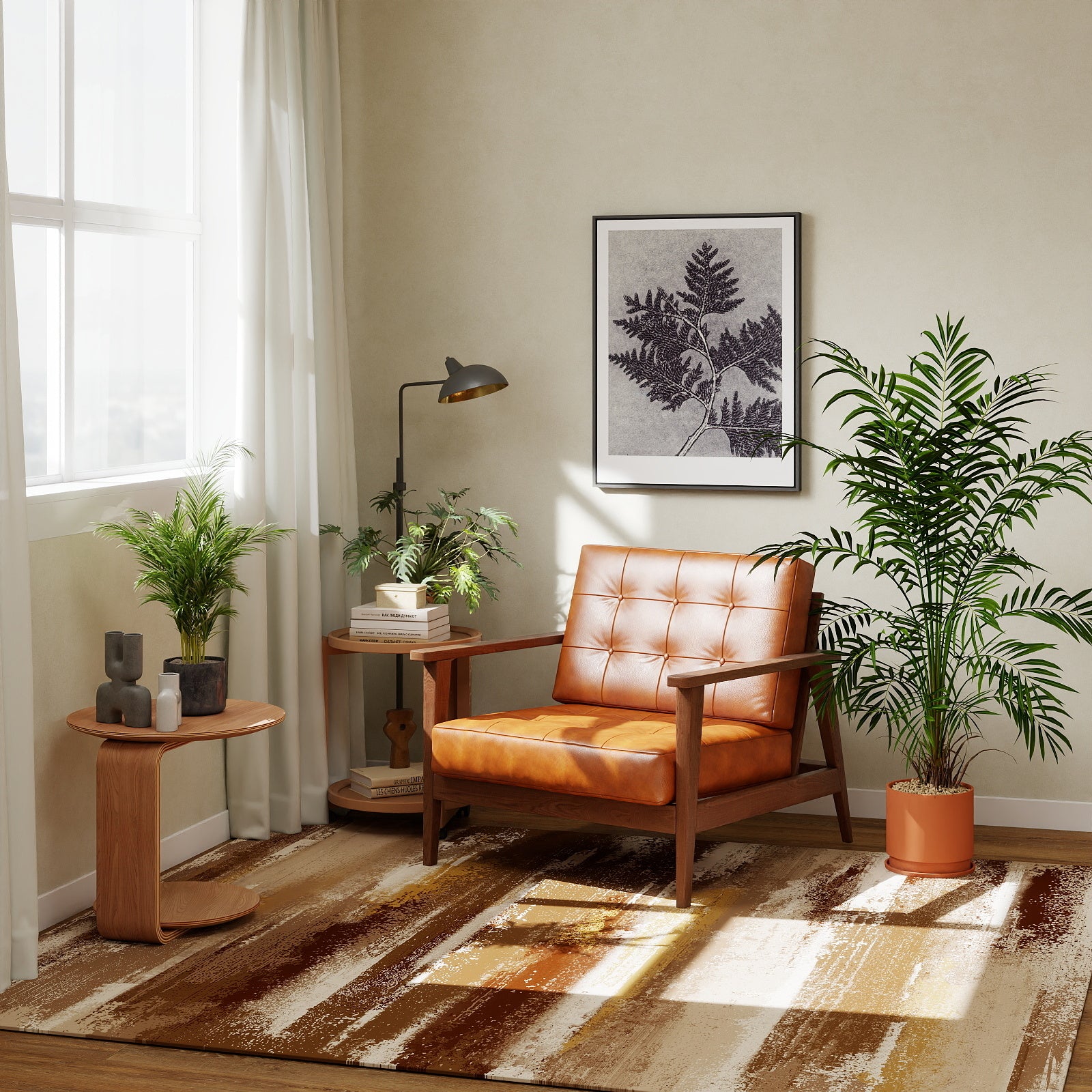 5x7ft Washable Abstract Print Area Rug, Thin Distressed Non-Slip Carpet for Living Room Bedroom, Kitchen Dining Room Decor