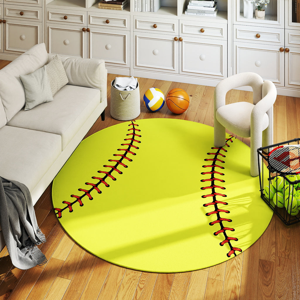 Round Ball Pattern Area Rug, Fluffy Washable Area Rug for Living Room Kids Room Nursery Playroom Decor