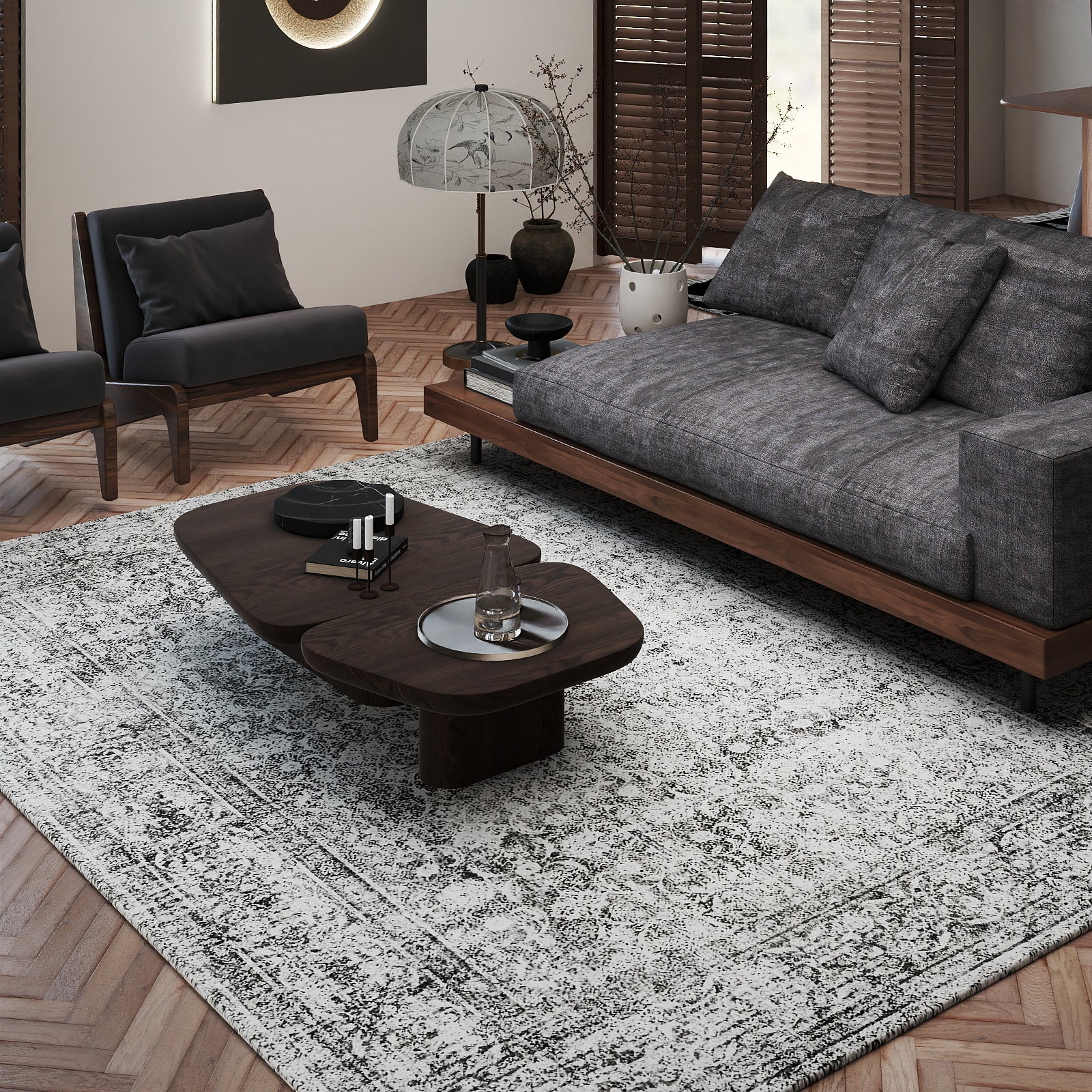 5x7ft Washable Vintage Area Rug, Thin Distressed Non-Slip Traditional Carpet for Living Room Bedroom Kitchen Dining Room