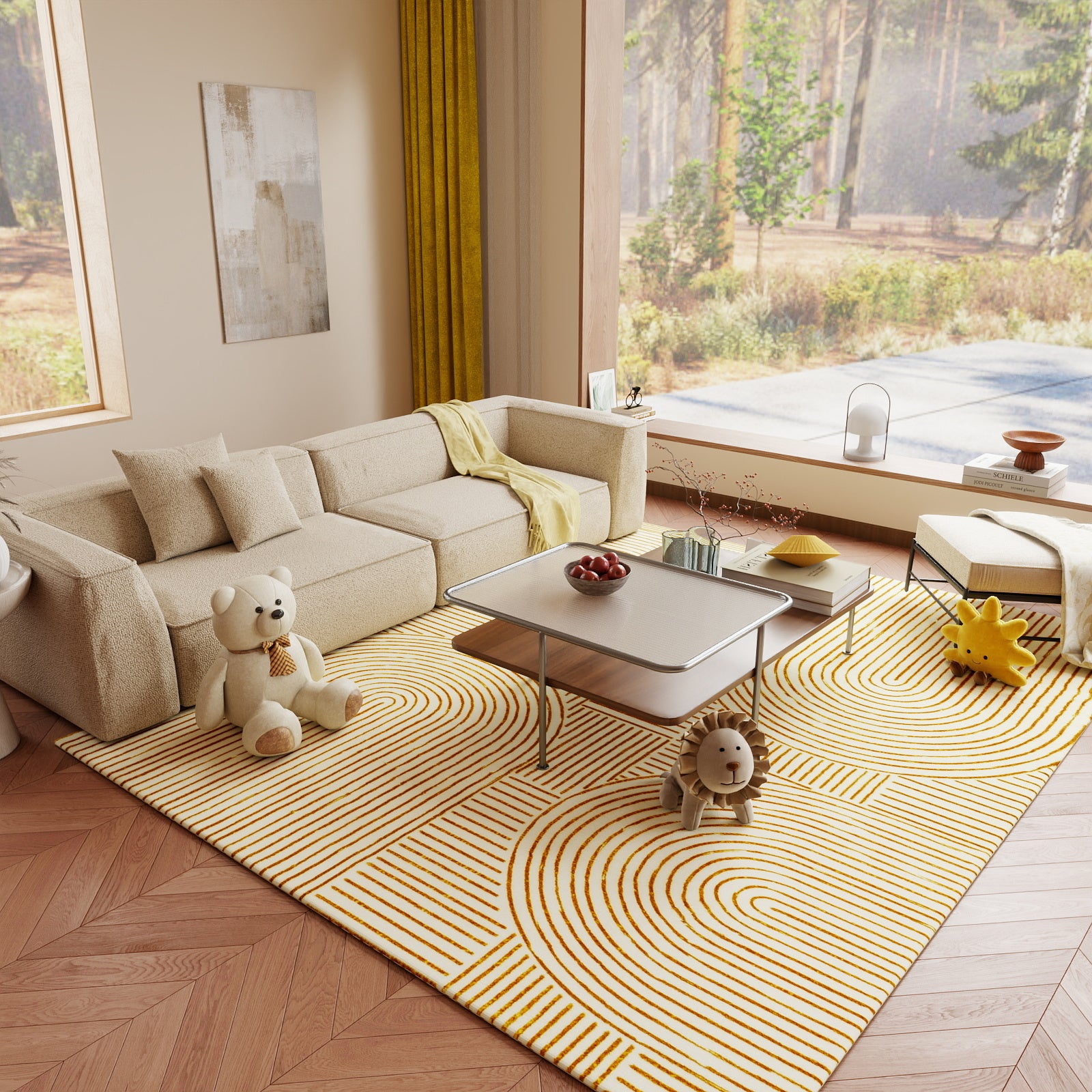 5x7ft Washable Abstract Print Multi-Color Area Rug, Thin Distressed Non-Slip Carpet for Living Room Bedroom,  Home Decor