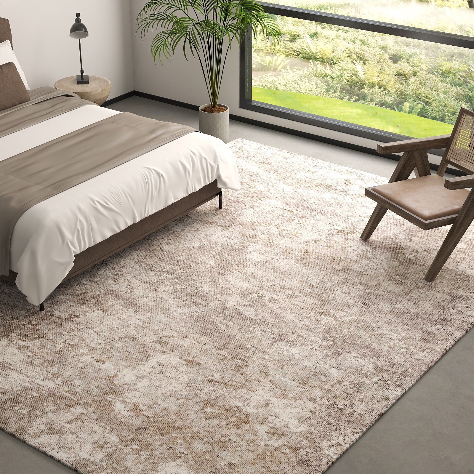 5x7ft Washable Vintage Area Rug, Thin Distressed Non-Slip Traditional Carpet for Living Room Bedroom Kitchen Dining Room