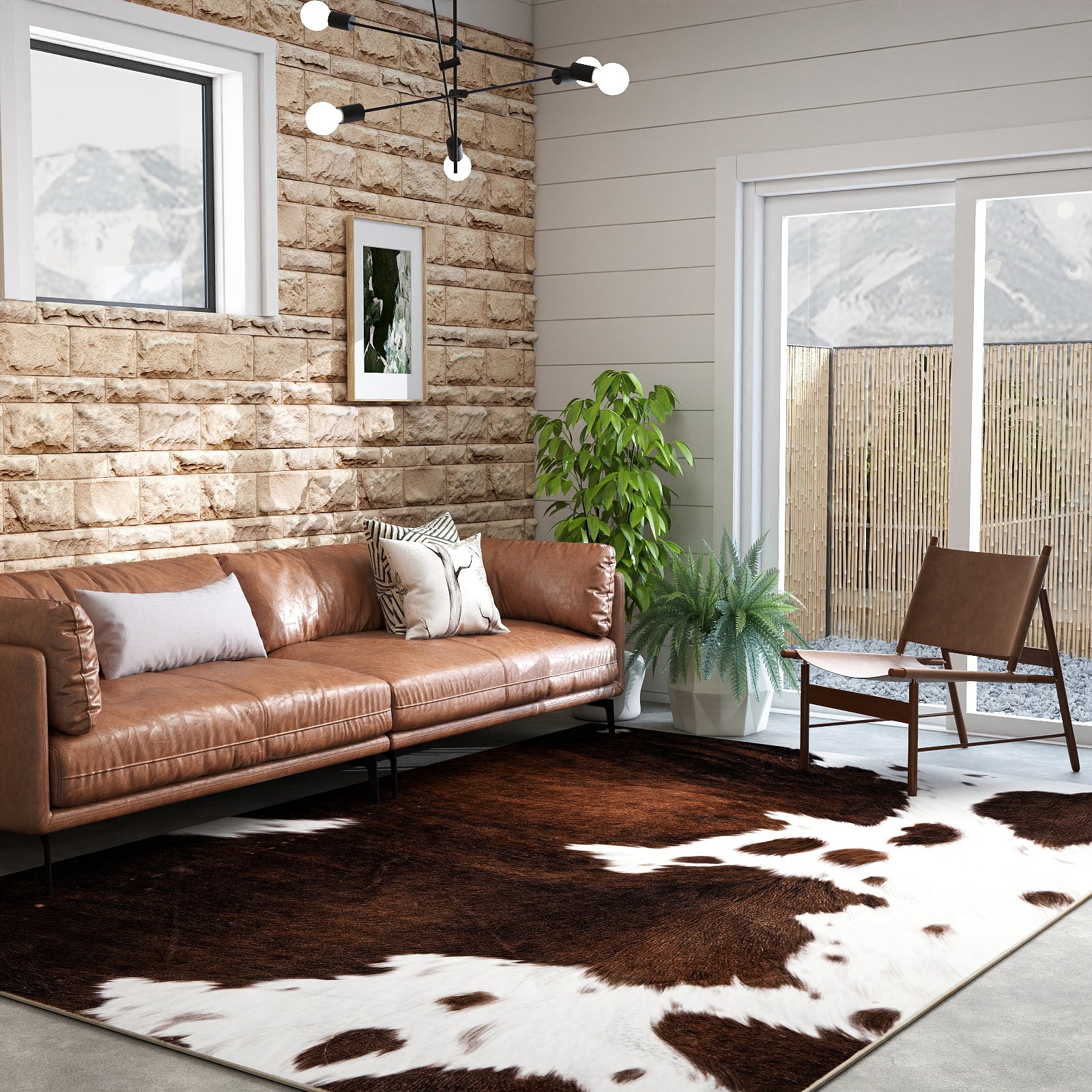 Tiger Stripe Area Rug, 5x7ft Washable Leopard Print Non-Slip Carpet for Living Room Bedroom, Animal Pattern Home Decor