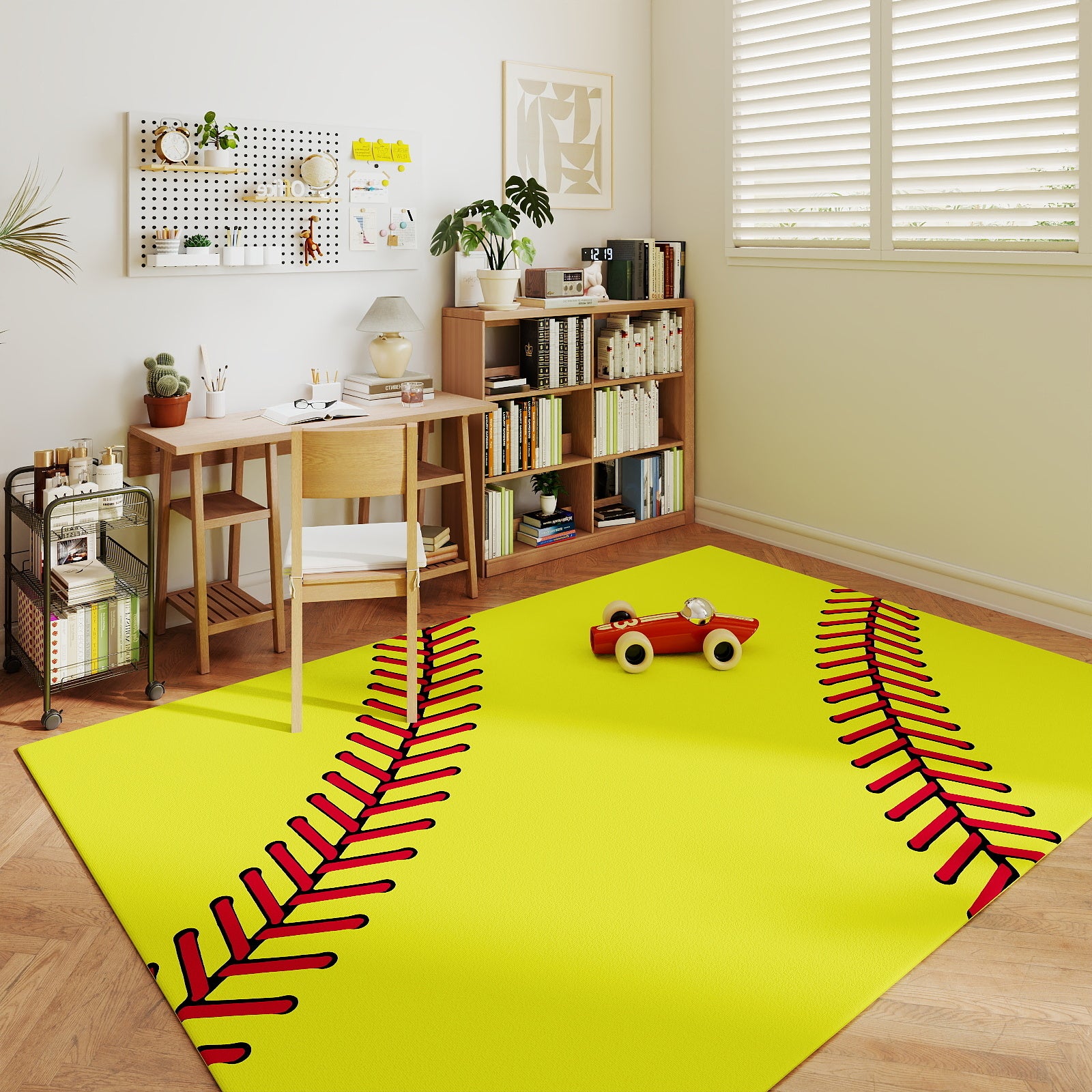 Round Ball Pattern Area Rug, Fluffy Washable Area Rug for Living Room Kids Room Nursery Playroom Decor