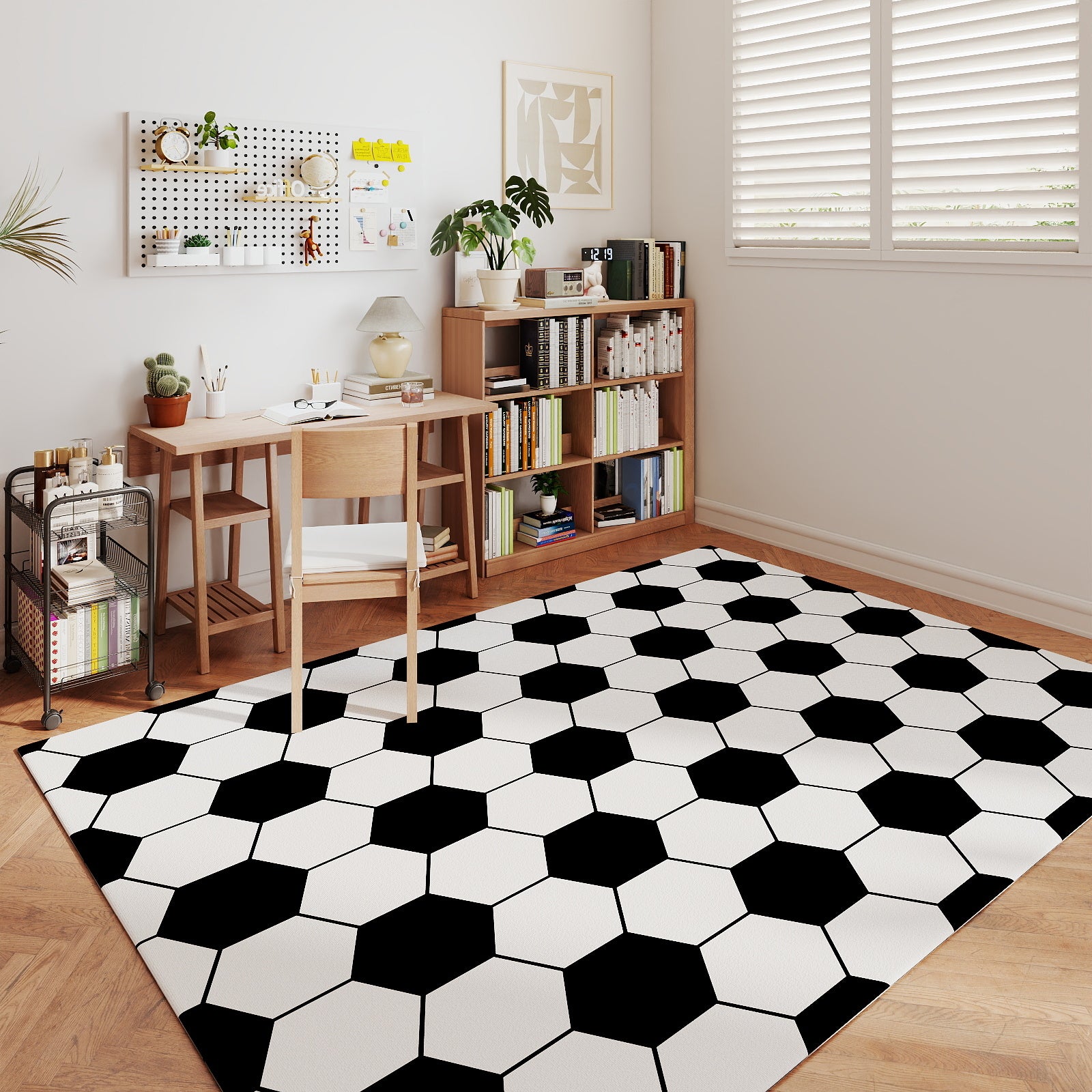 Round Ball Pattern Area Rug, Fluffy Washable Area Rug for Living Room Kids Room Nursery Playroom Decor