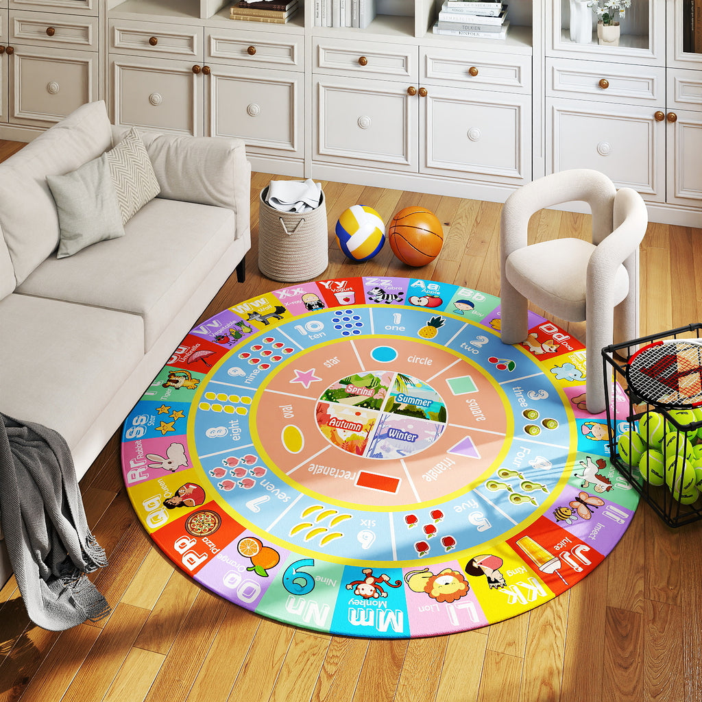 Car Rug Play Mat for Kids Toy Cars, Non-Slip Machine Washable Road Traffic Playmat for Kid Bedroom Home Decor