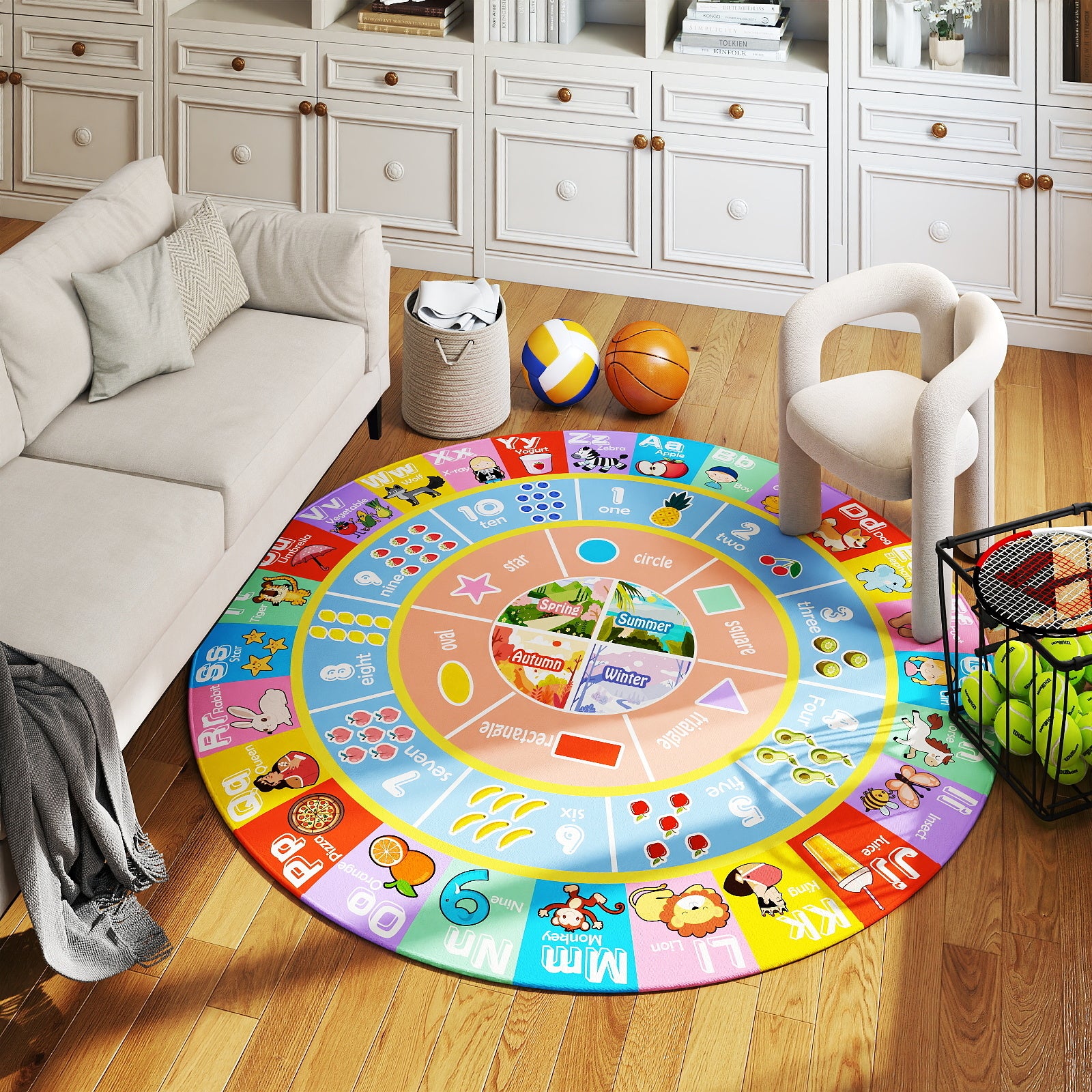 Car Rug Play Mat for Kids Toy Cars, Non-Slip Machine Washable Road Traffic Playmat for Kid Bedroom Home Decor