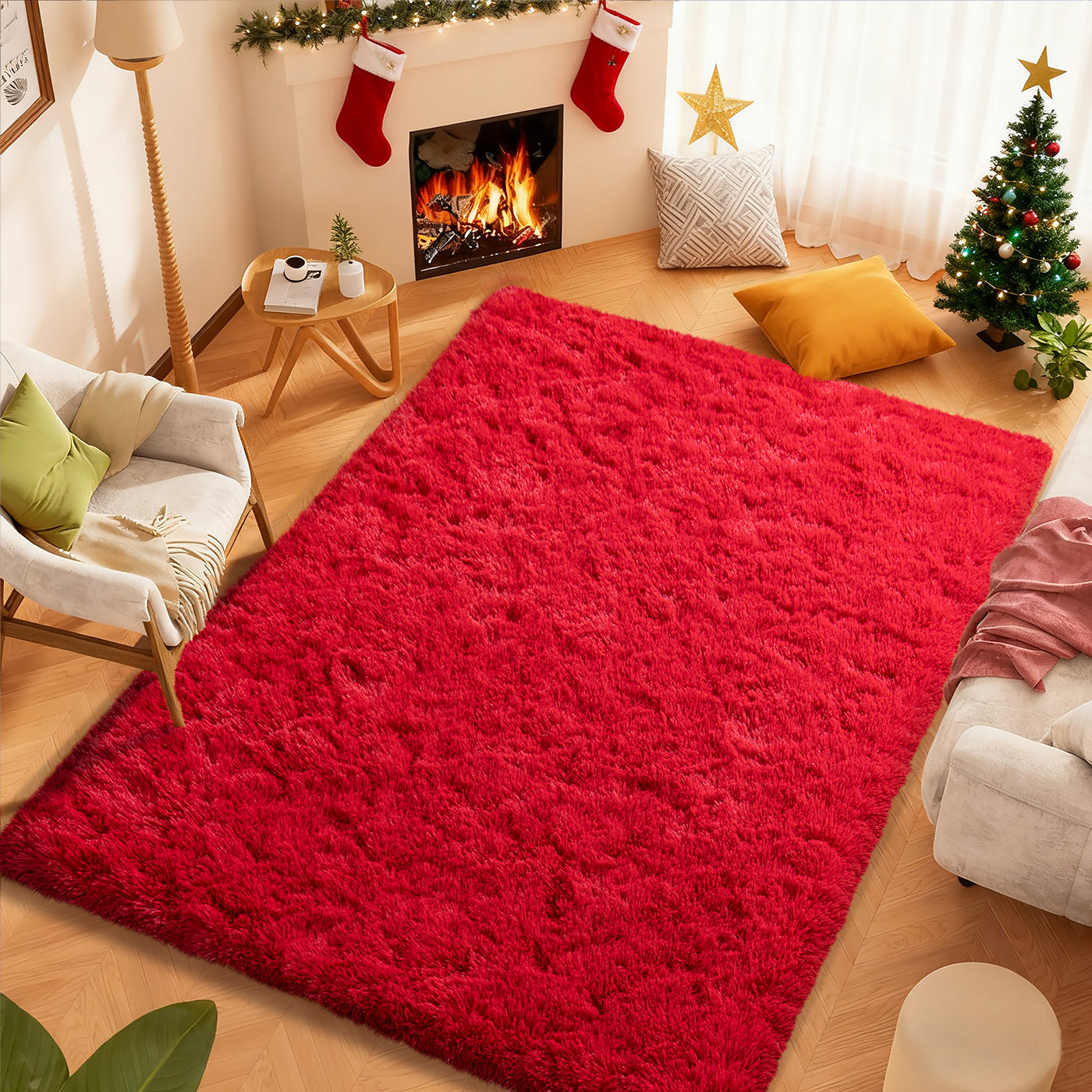 Area Rugs for Living Room Bedroom, Non-Slip Fluffy Soft Shag Carpet for Kids Home Dorm Decor