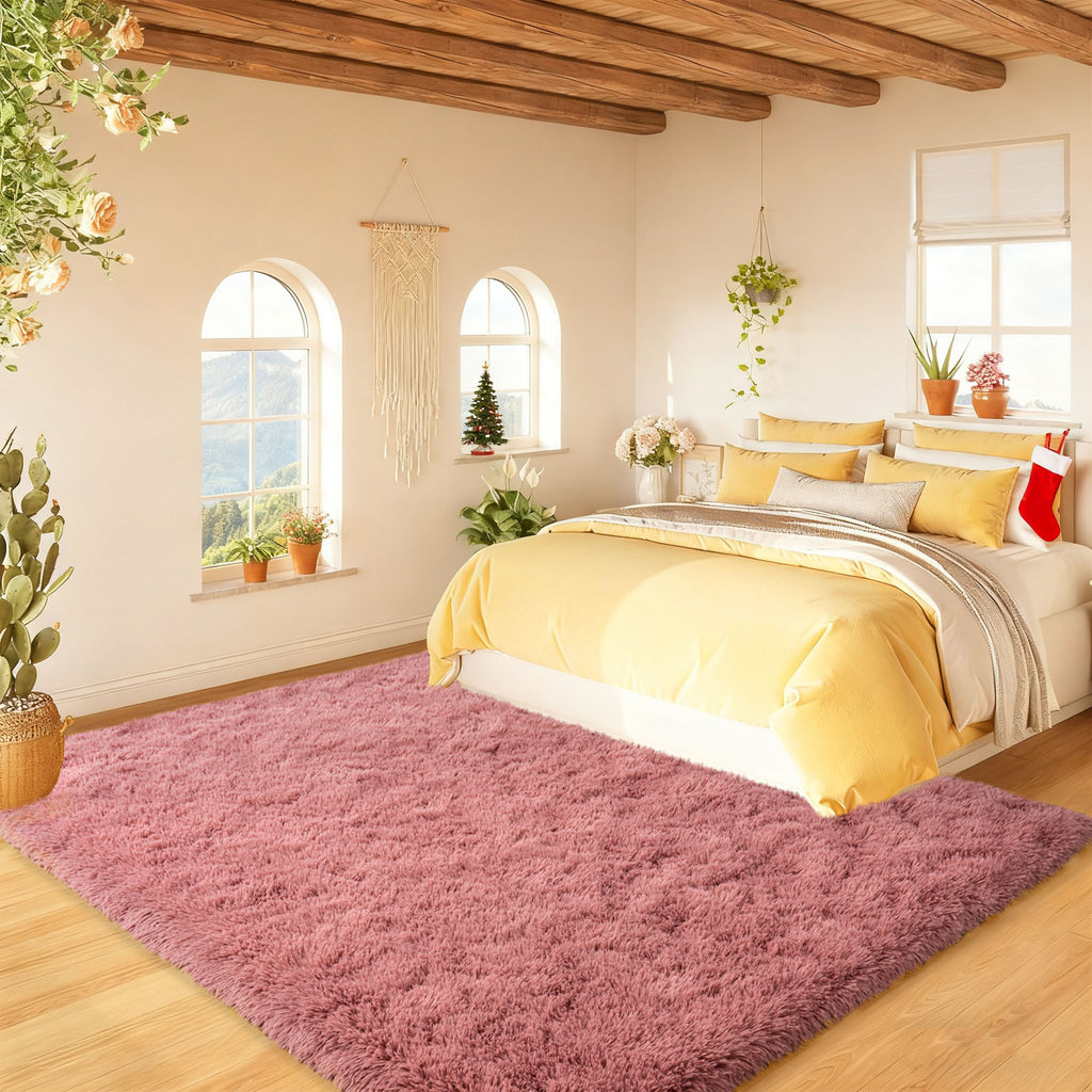 4x6ft Soft Fluffy Area Rug, Non-Slip Shag Carpet for Bedroom, Plush Living Room Rug for Home Dorm Decor