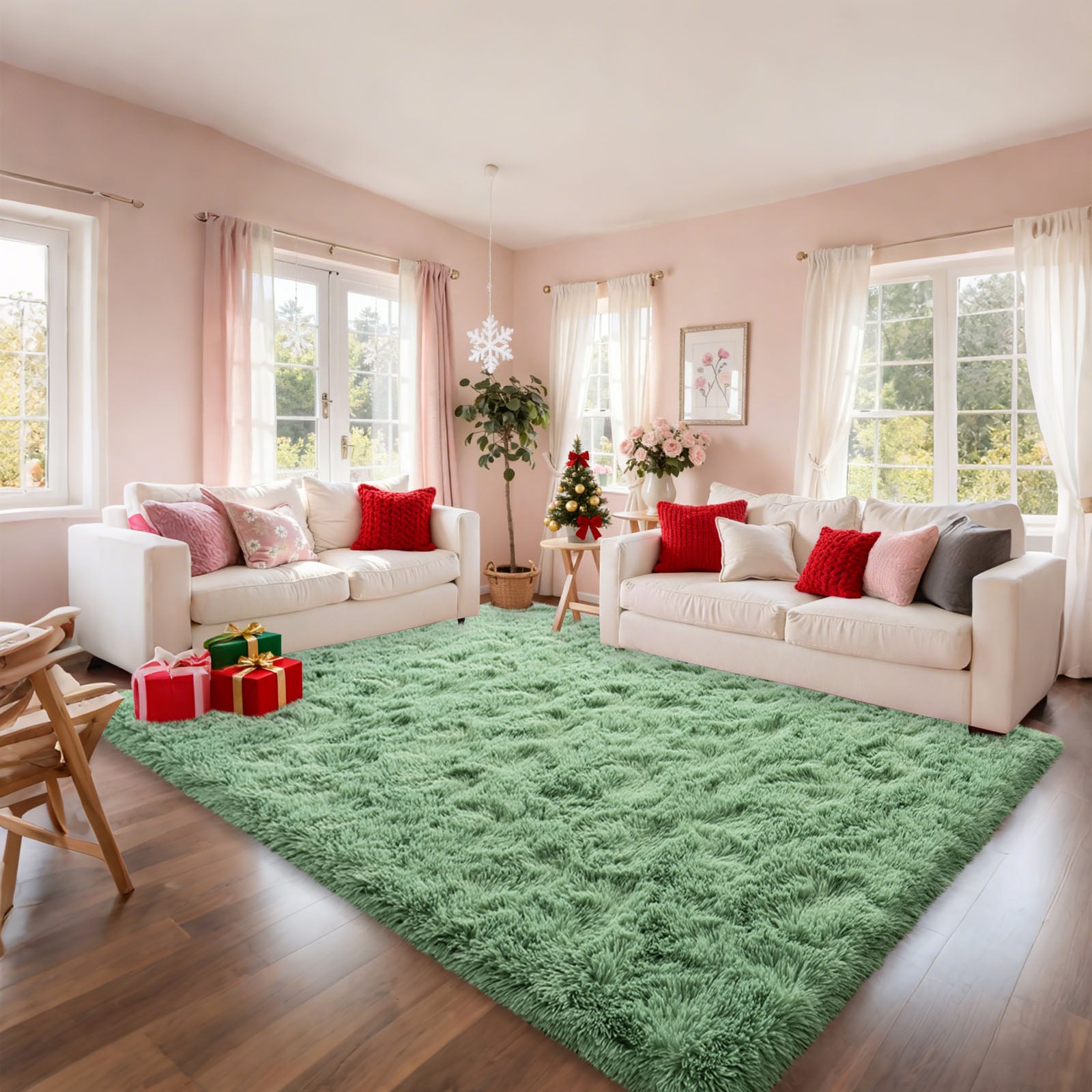 Area Rugs for Living Room Bedroom, Non-Slip Fluffy Soft Shag Carpet for Kids Home Dorm Decor