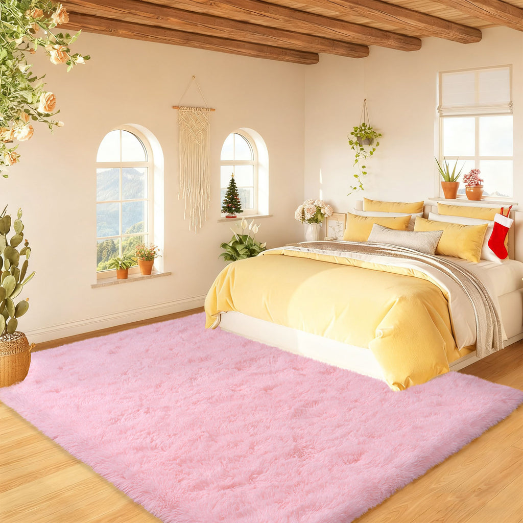 4x6ft Soft Fluffy Area Rug, Non-Slip Shag Carpet for Bedroom, Plush Living Room Rug for Home Dorm Decor