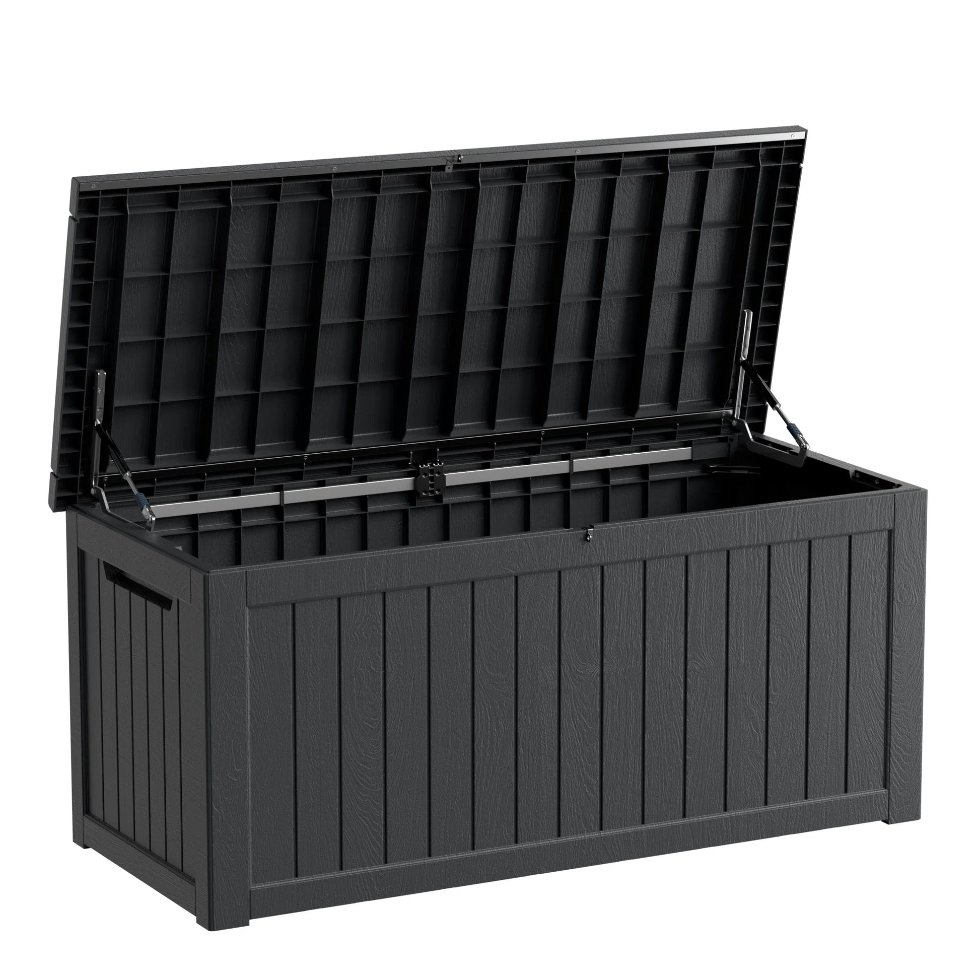 230 Gallon Resin Deck Box, Water-Resistant Lockable Outdoor Storage Box for Patio Organization