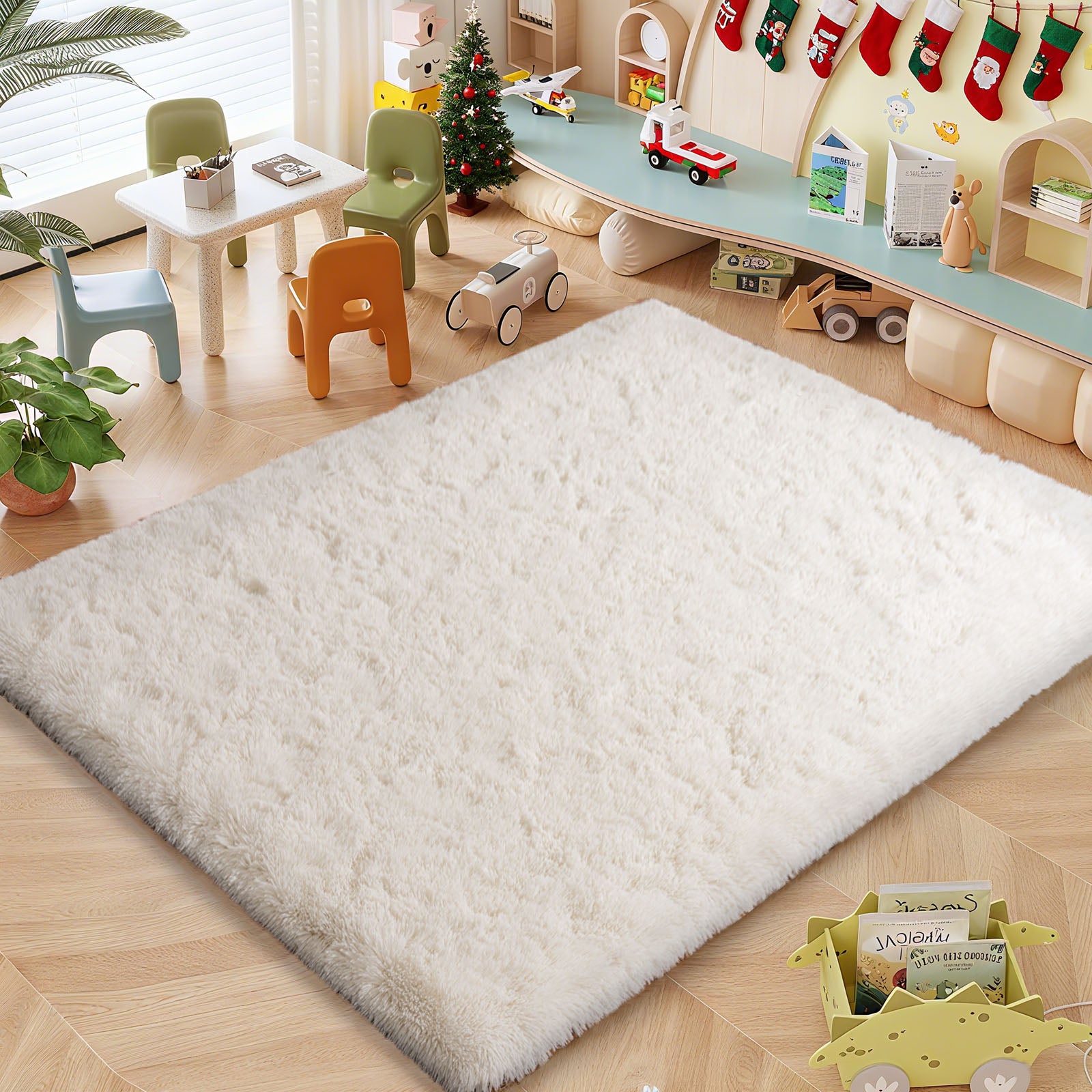 Area Rugs for Living Room Bedroom, Non-Slip Fluffy Soft Shag Carpet for Kids Home Dorm Decor