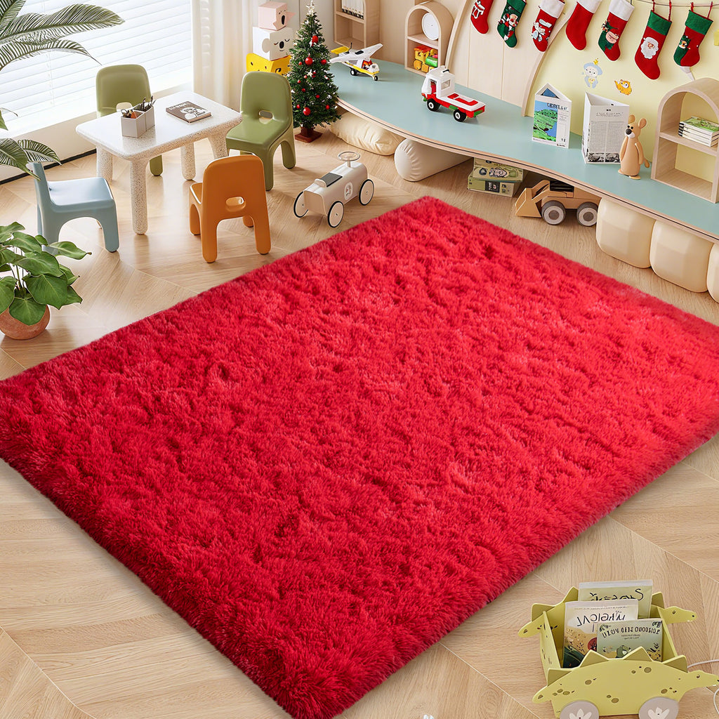 4x6ft Soft Fluffy Area Rug, Non-Slip Shag Carpet for Bedroom, Plush Living Room Rug for Home Dorm Decor