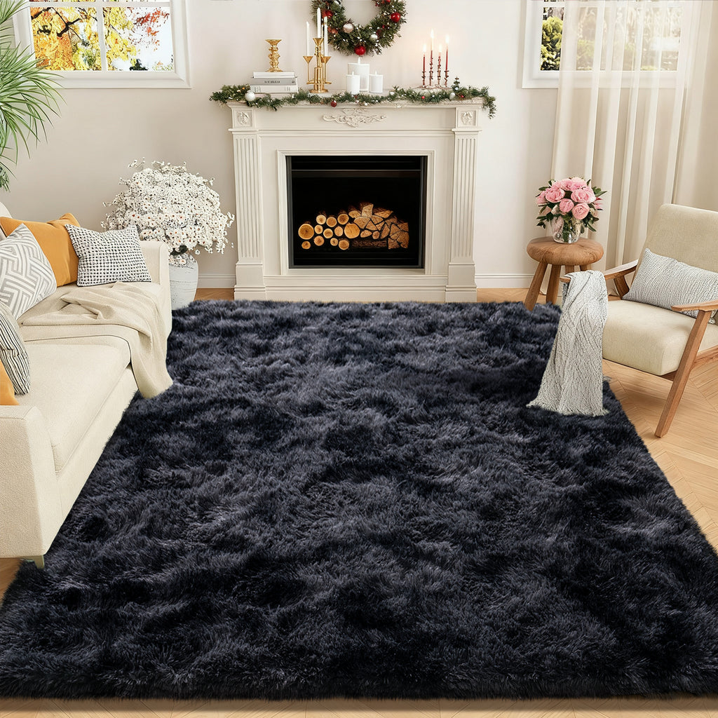 4x6ft Soft Fluffy Area Rug, Non-Slip Shaggy Carpet for Bedroom Living Room, Cozy Plush Floor Rug for Home Decor