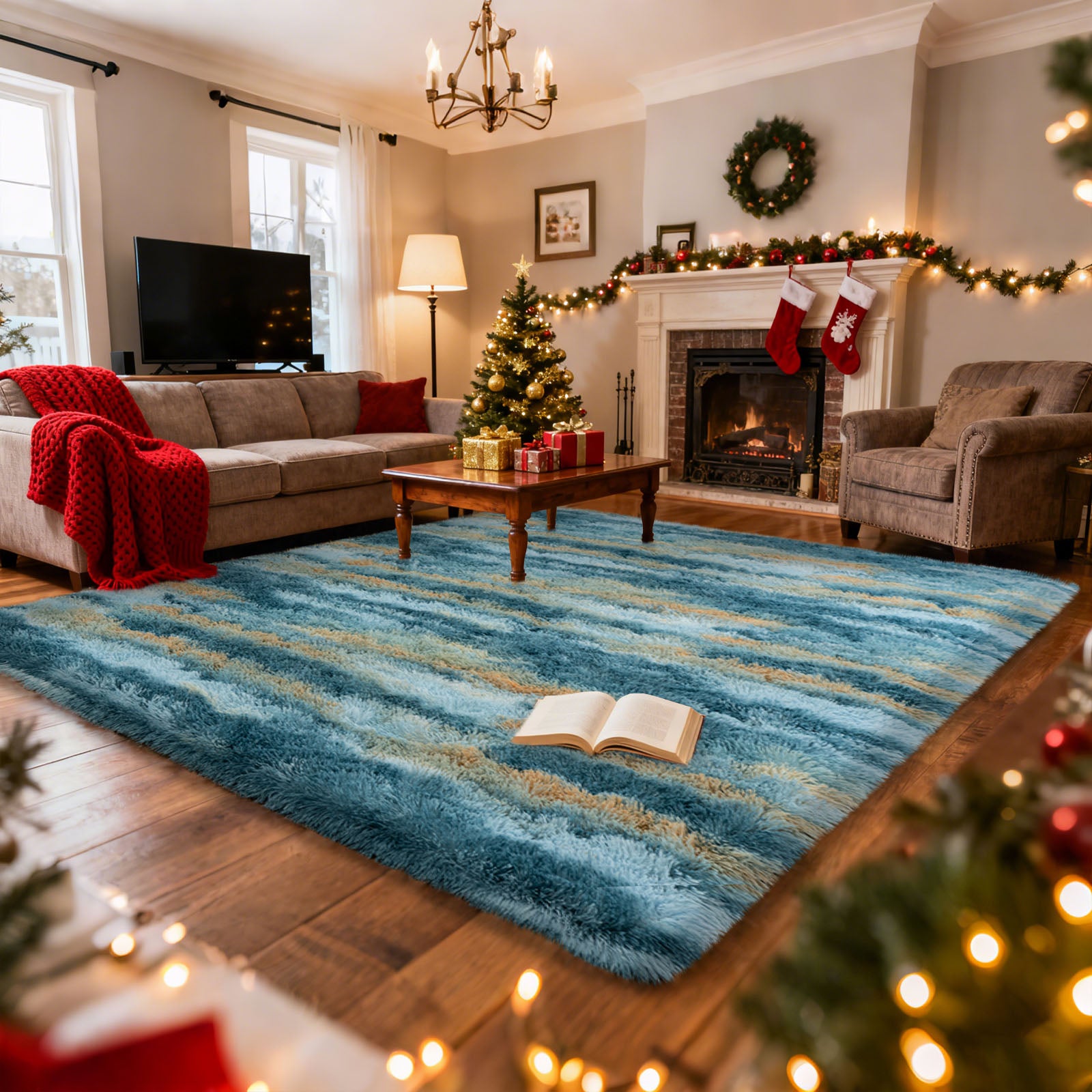 Area Rugs for Living Room Bedroom, Non-Slip Fluffy Soft Shag Carpet for Kids Home Dorm Decor