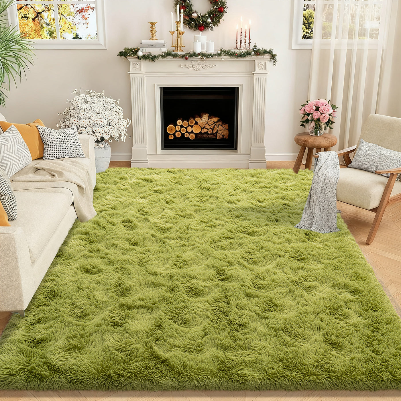 Area Rugs for Living Room Bedroom, Non-Slip Fluffy Soft Shag Carpet for Kids Home Dorm Decor