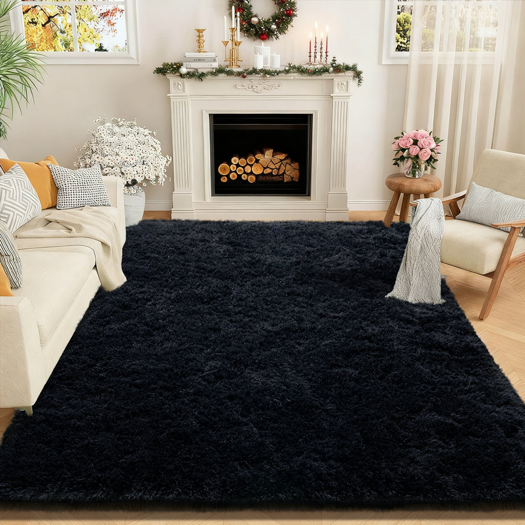 4x6ft Soft Fluffy Area Rug, Non-Slip Shaggy Carpet for Bedroom Living Room, Cozy Plush Floor Rug for Home Decor