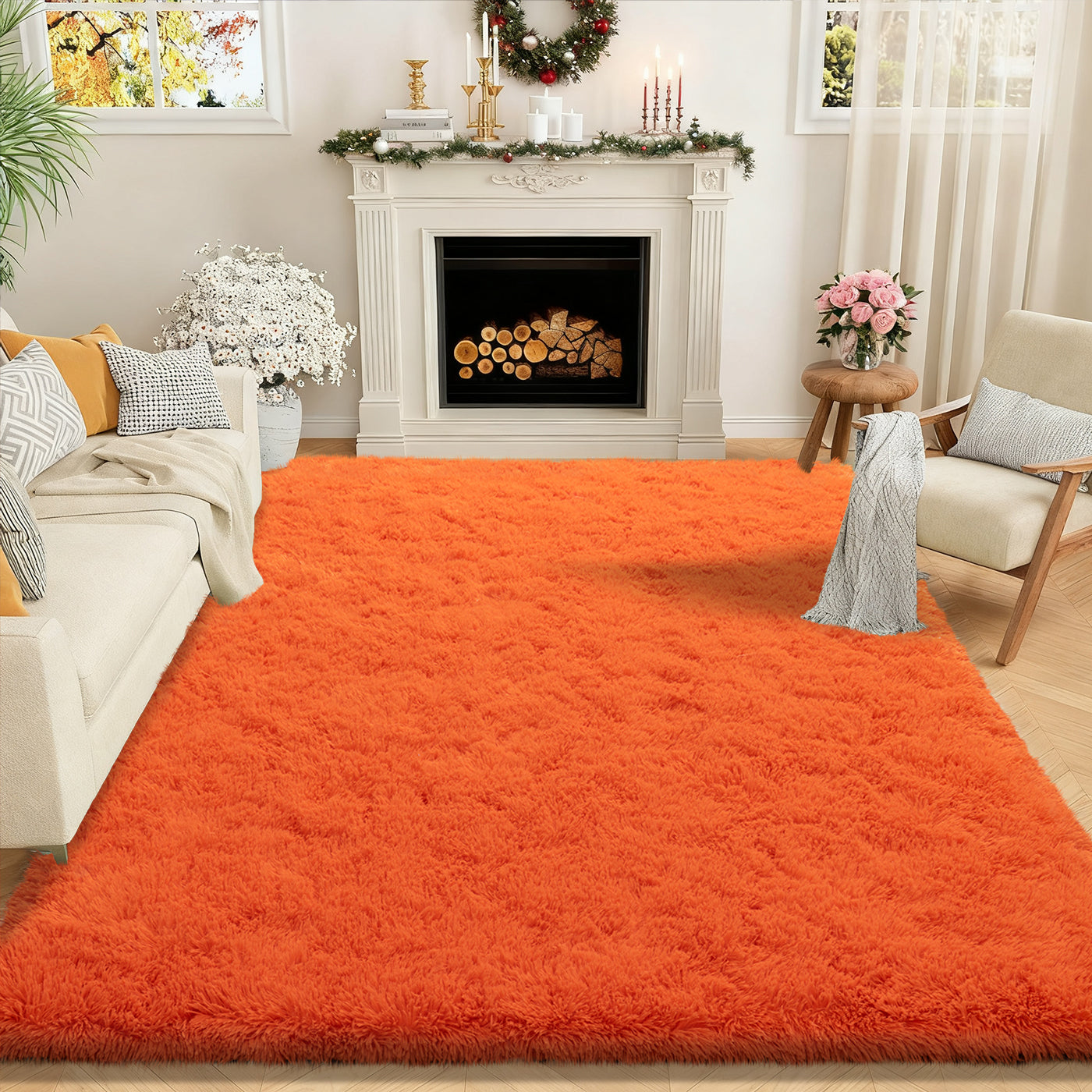 Area Rugs for Living Room Bedroom, Non-Slip Fluffy Soft Shag Carpet for Kids Home Dorm Decor