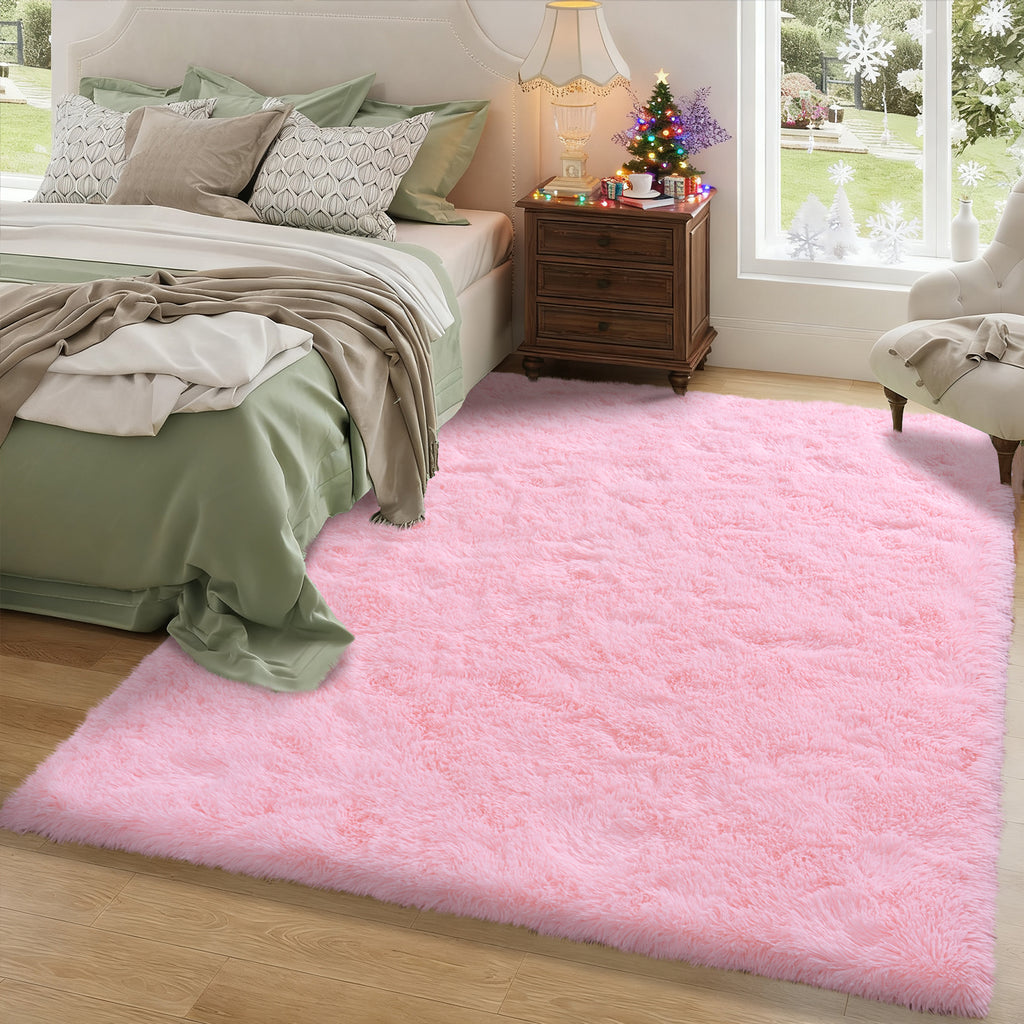4x6ft Soft Fluffy Area Rug, Non-Slip Shag Carpet for Bedroom, Plush Living Room Rug for Home Dorm Decor